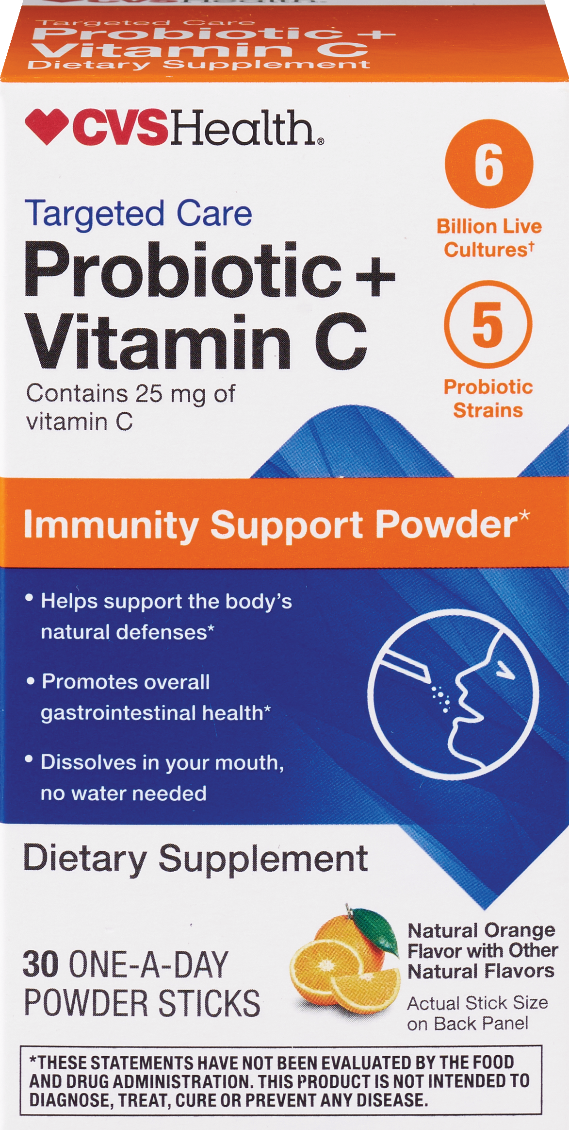 CVS Health Targeted Care Probiotic + Vitamin C Dietary Supplement, 30CT