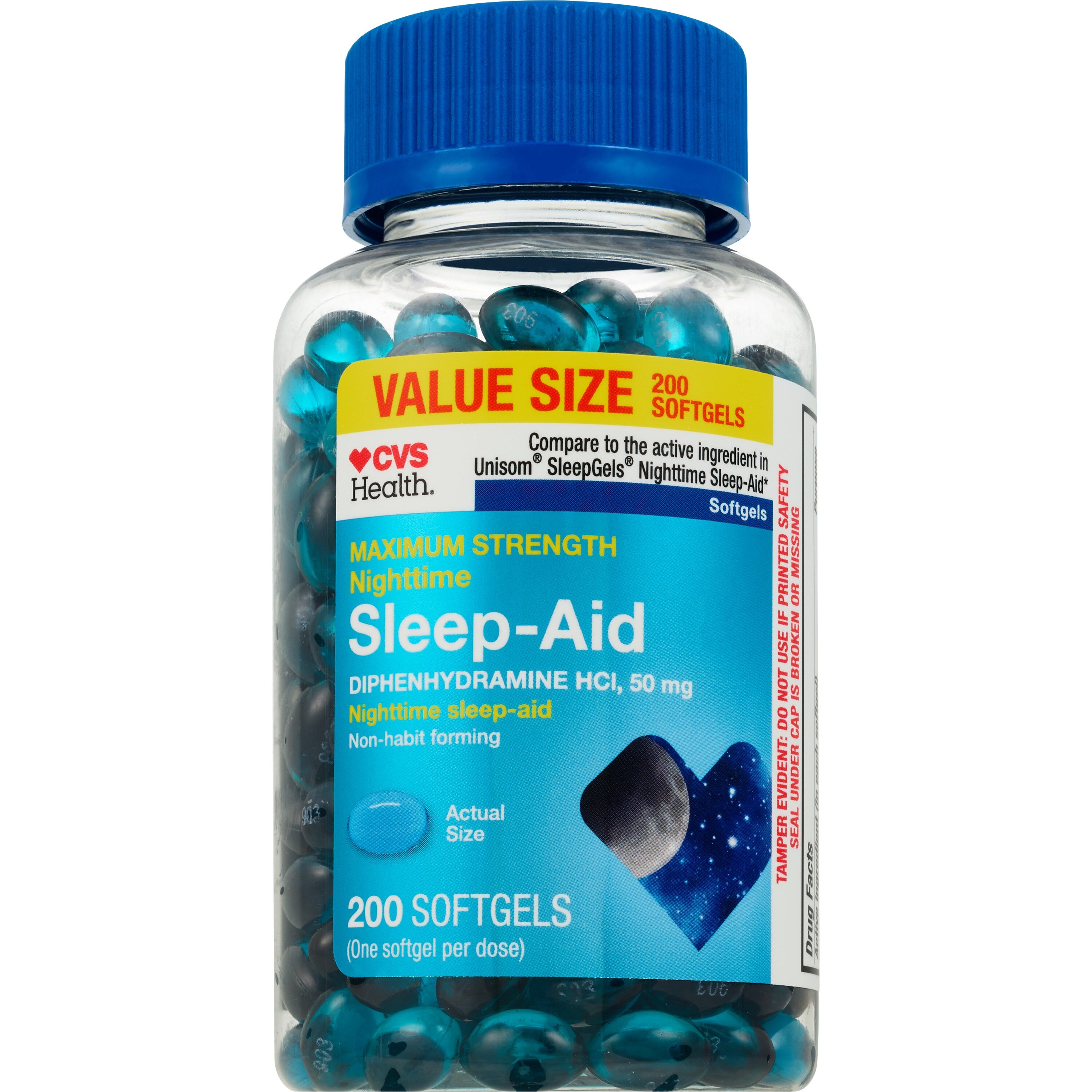 CVS Health Maximum Strength Nighttime Sleep Aid Softgels, 200 CT