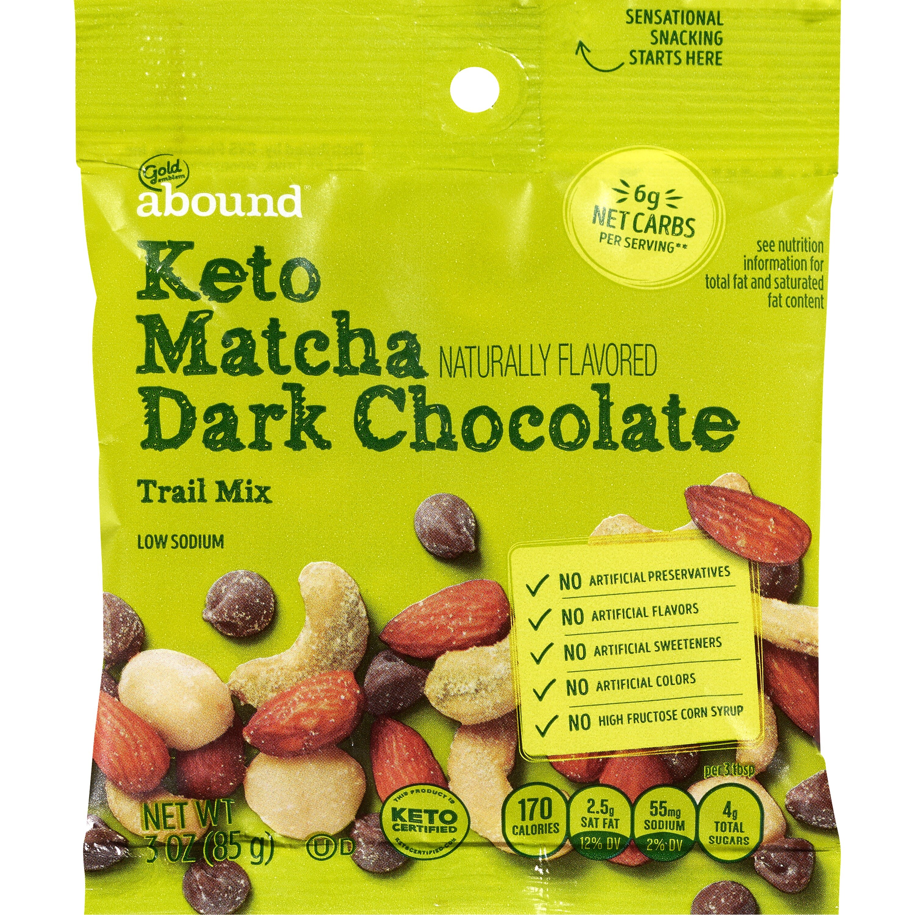 Gold Emblem Abound Keto Matcha Dark Chocolate Trail Mix