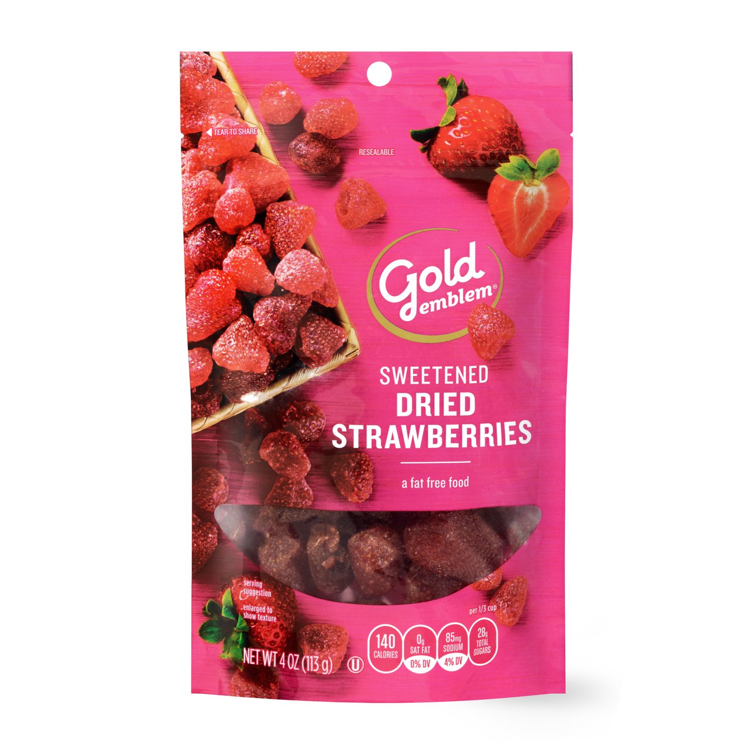 Gold Emblem Dried Strawberries, 4 OZ