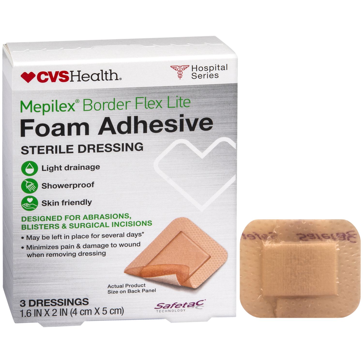 CVS Health Mepilex Border Lite Foam Adhesive Sterile Dressings