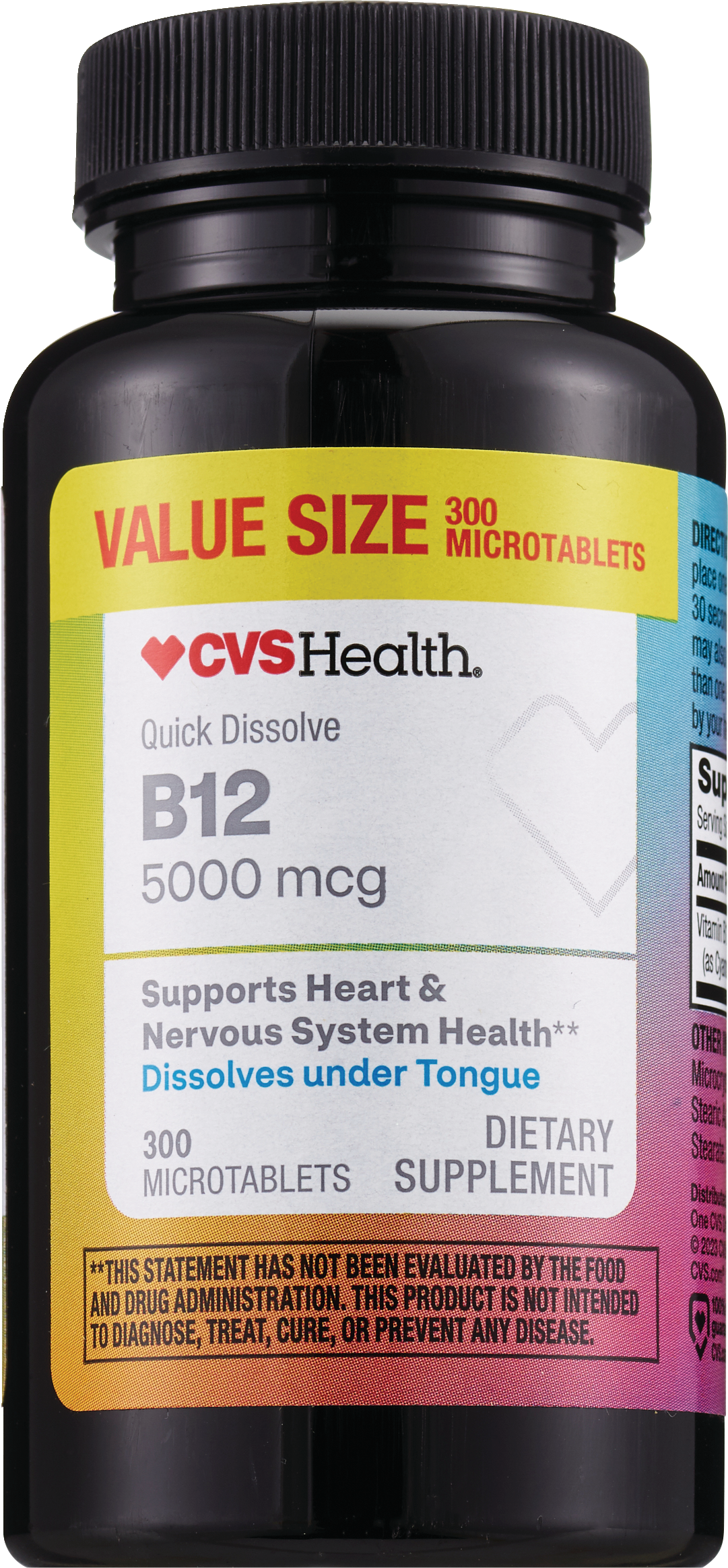 CVS Health Quick Dissolve B12 500mg, Microtablets, 300CT