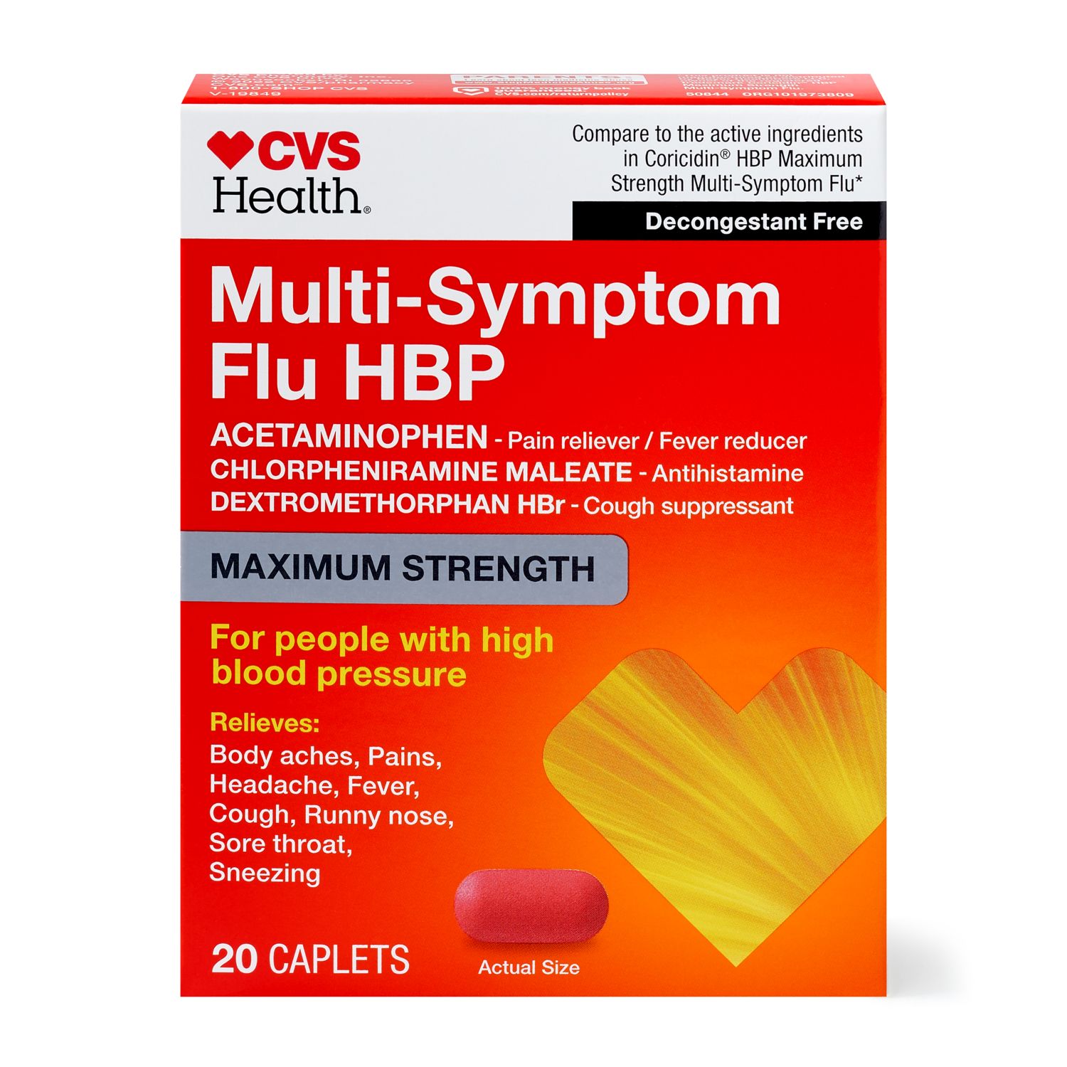 CVS Health Maximum Strength Flu HBP, 20 CT