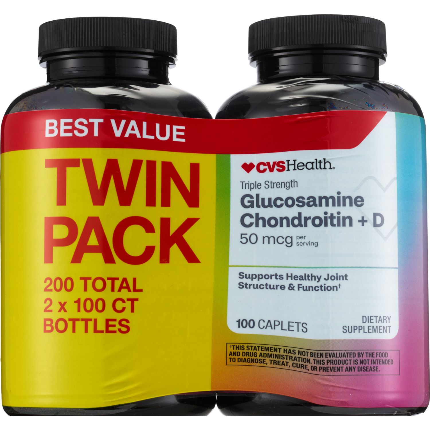 CVS TRIPLE STRENGTH GLUC CAPLETS TWIN PACK