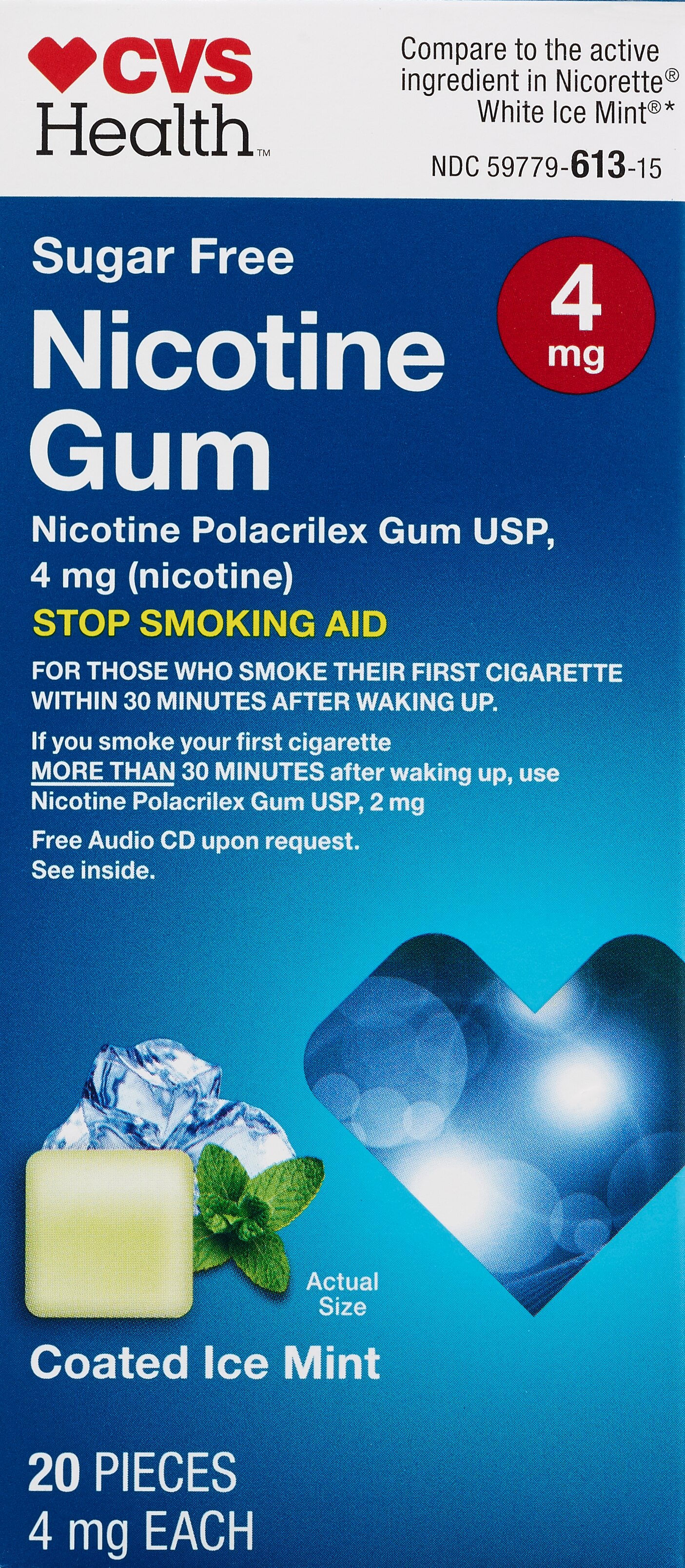 CVS Health Sugar Free Nicotine Gum, Ice Mint