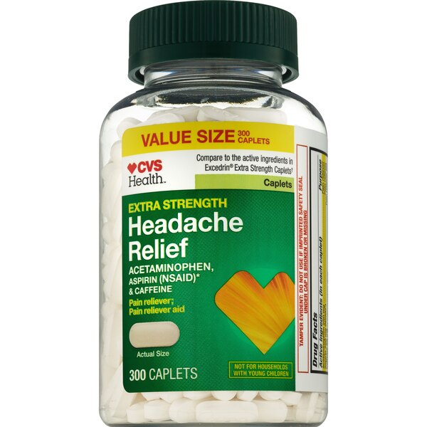 CVS Health Extra Strength Headache Relief Acetaminophen, Aspirin (NSAID) & Caffeine Caplets