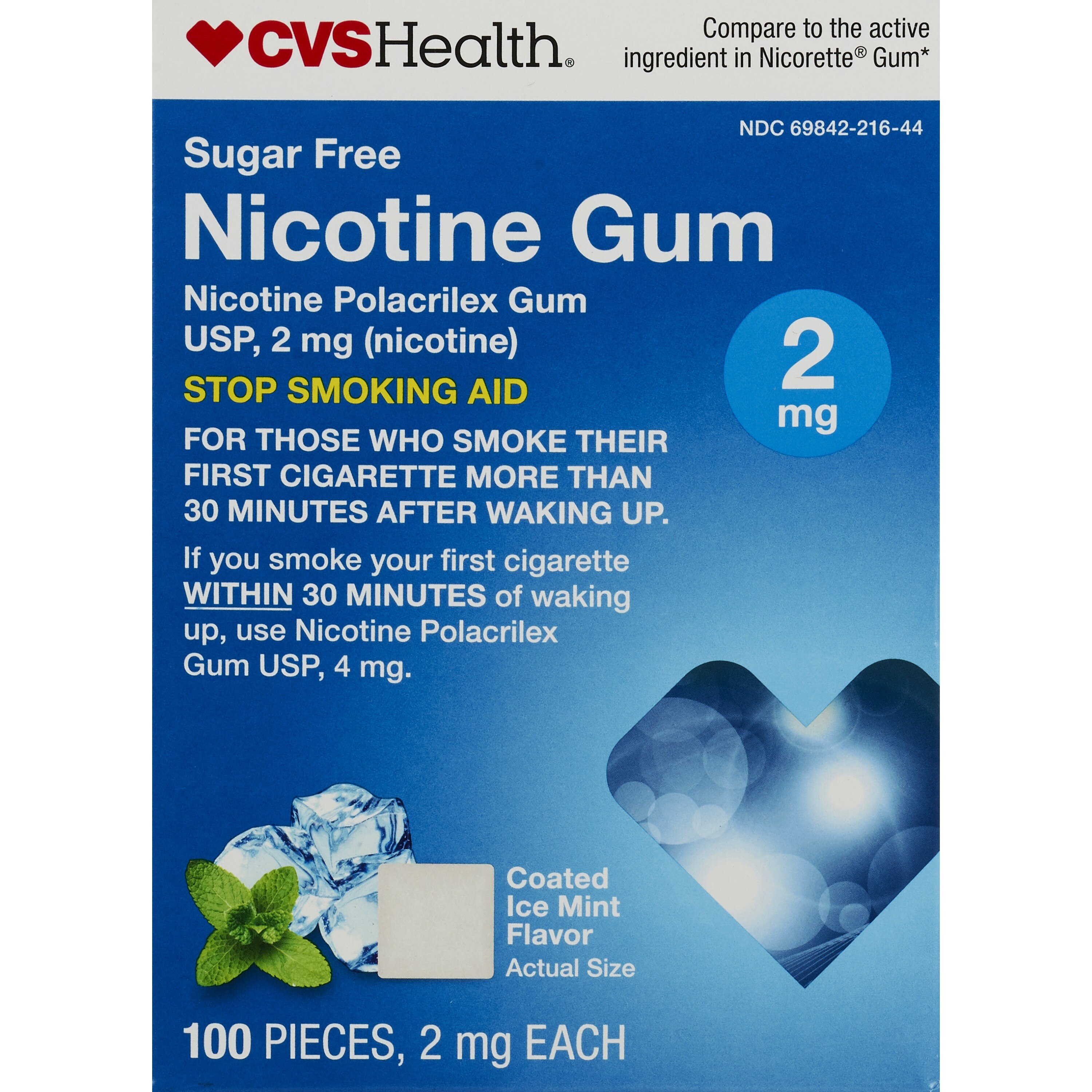 CVS Health Sugar Free Nicotine Gum, Ice Mint