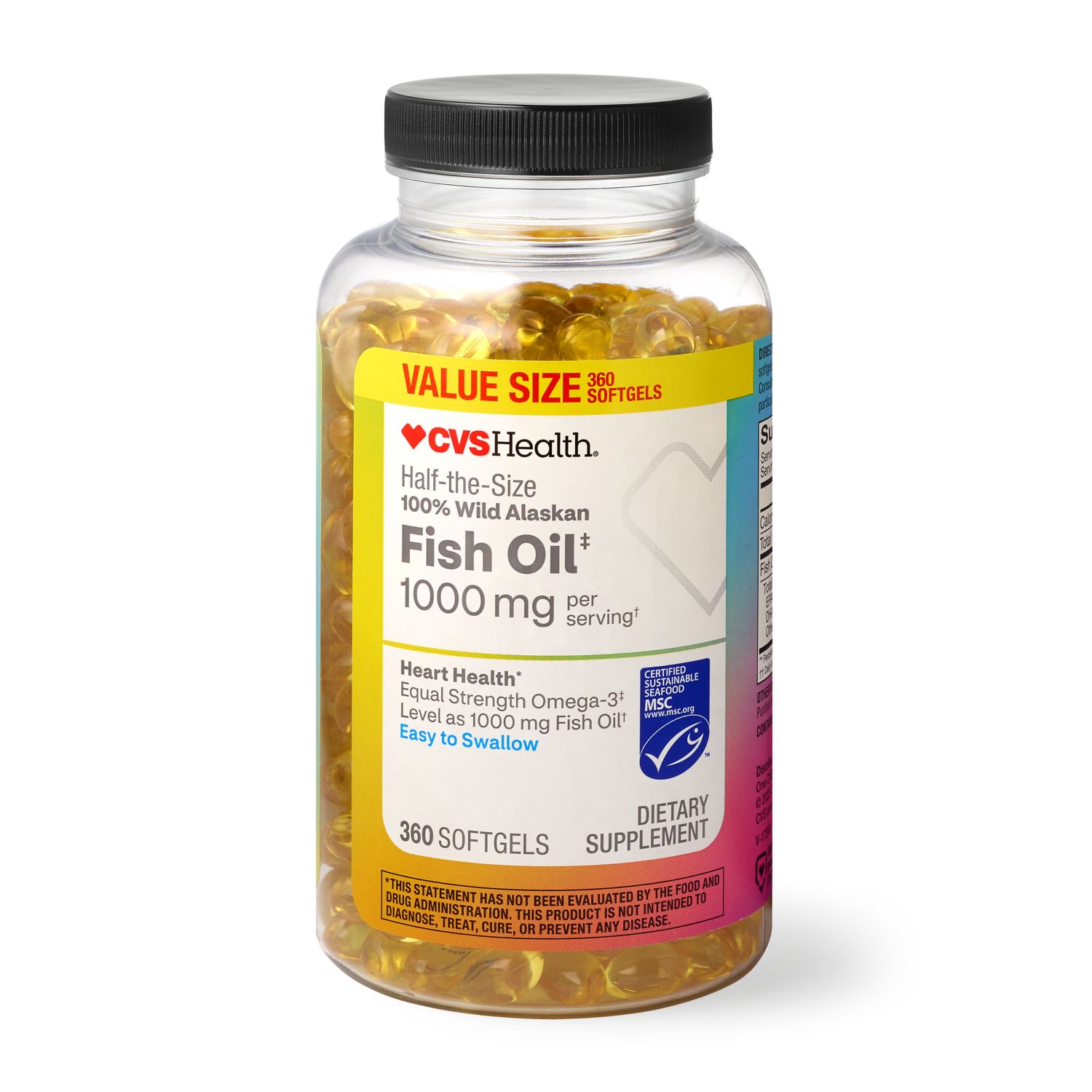 CVS Health Half-the-Size 100% Wild Alaskan Fish Oil Twin Pack, 1000mg, 720 CT