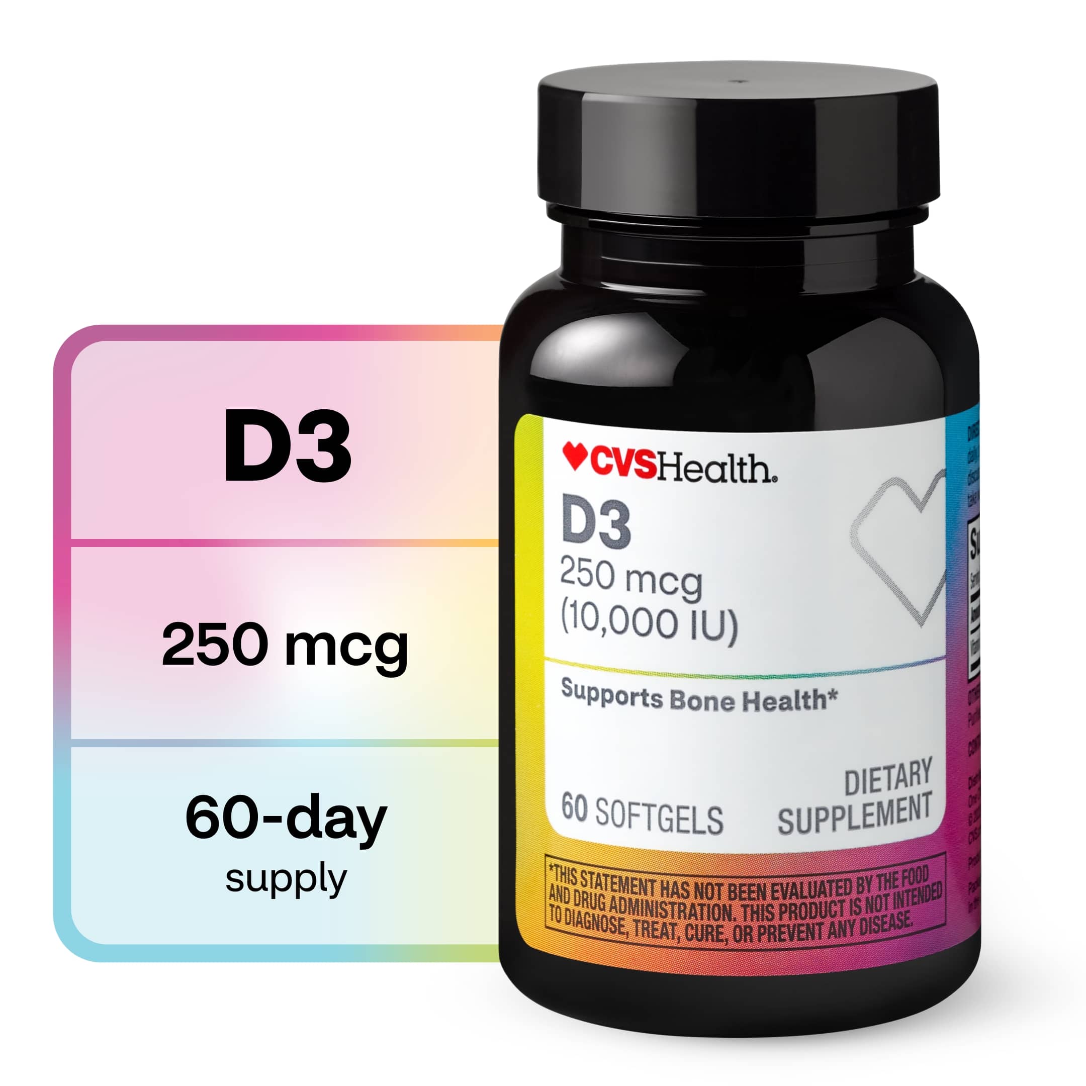 CVS Health D3 Softgels, 60 CT