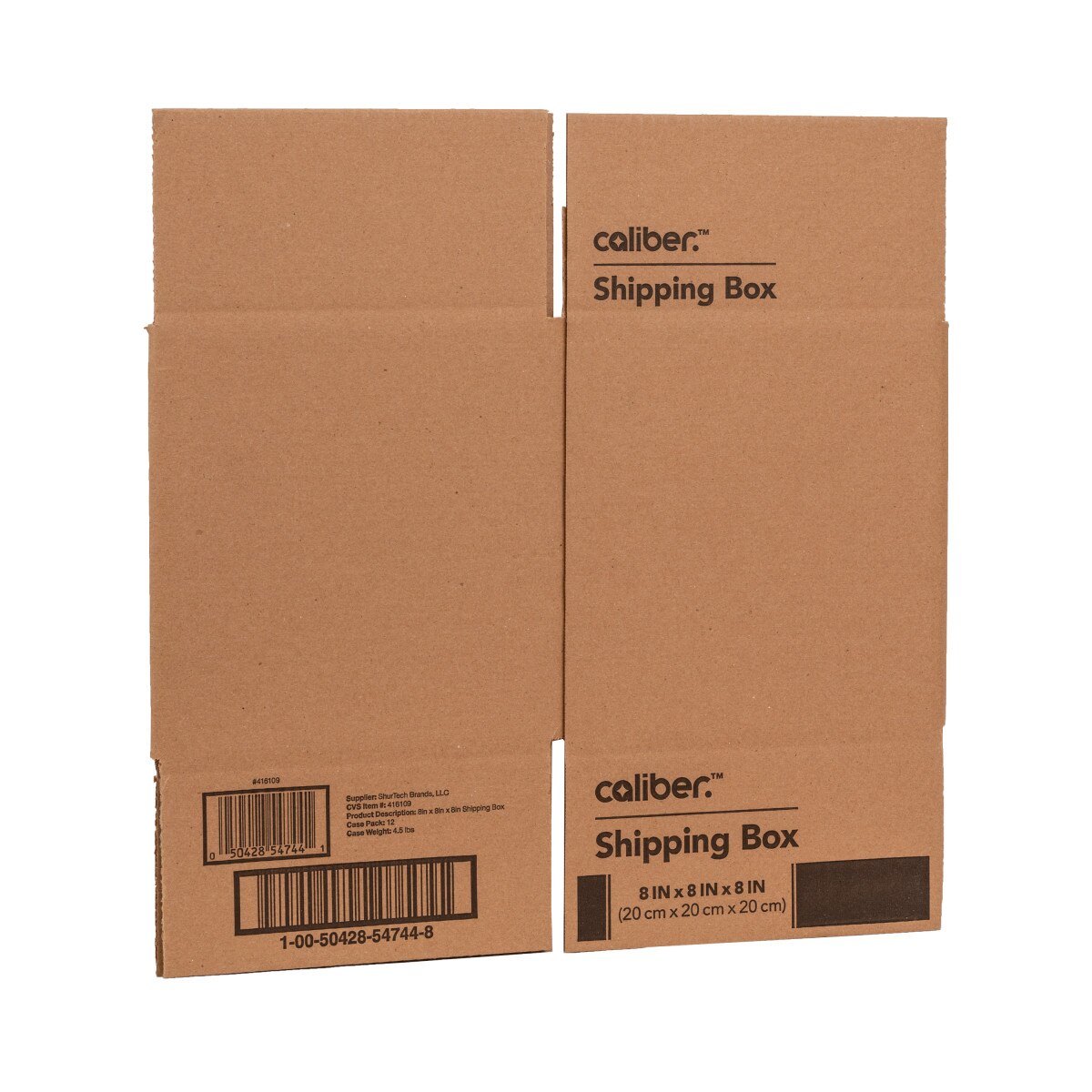 Caliber Mailing Moving & Storage Box, 8 In x 8 In x 8 In