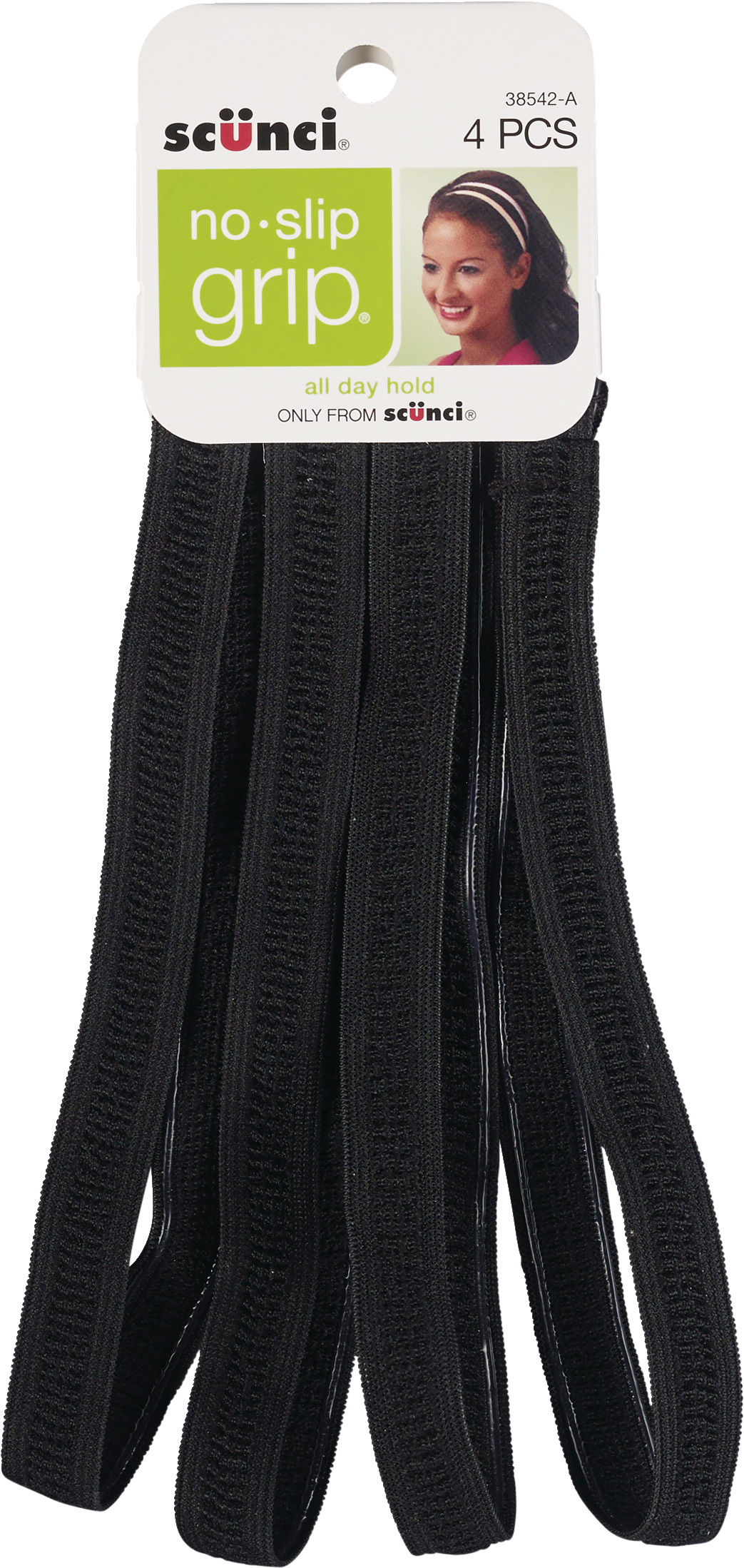 Scunci Stay Thin No Slip Grips Headwraps, Black