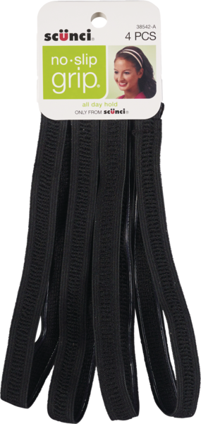 Scunci Stay Thin No Slip Grips Headwraps, Black