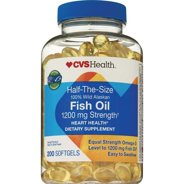 CVS Health 100% Wild Alaskan Fish Oil Softgels, 200 CT