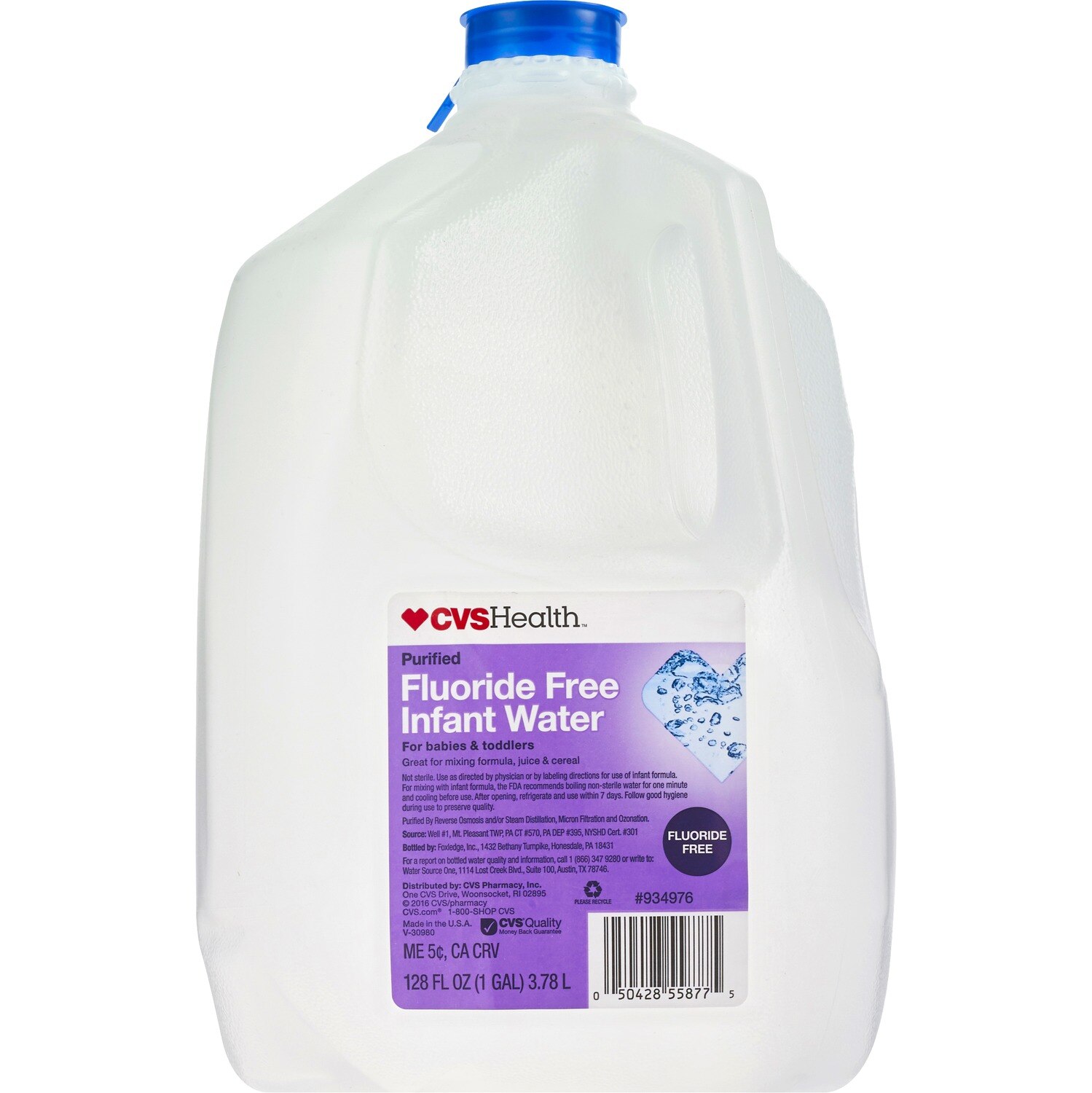 CVS Health Purified Fluoride Free Infant Water, 128 OZ