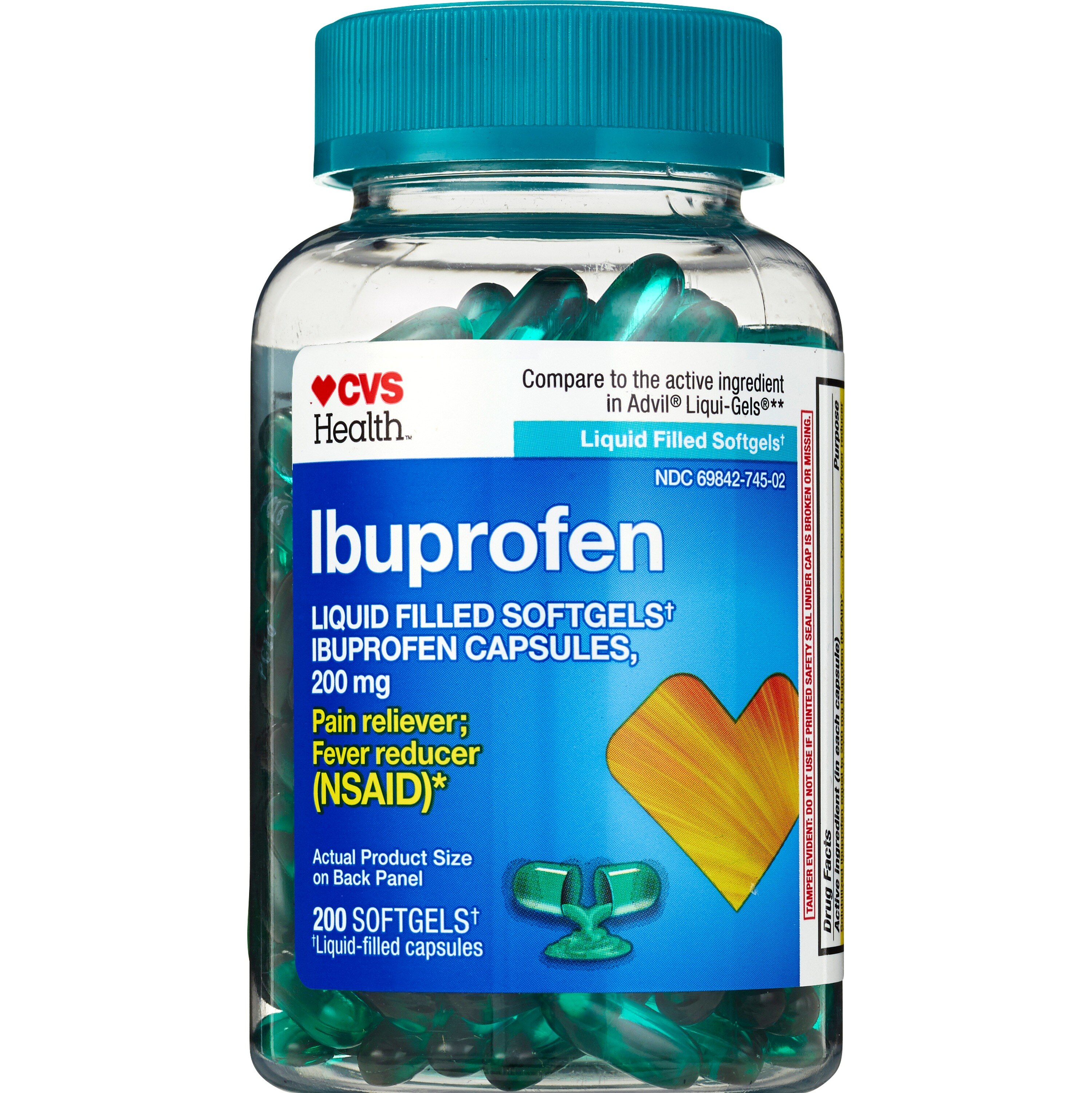 CVS Health Ibuprofen 200 MG Liquid Filled Softgels