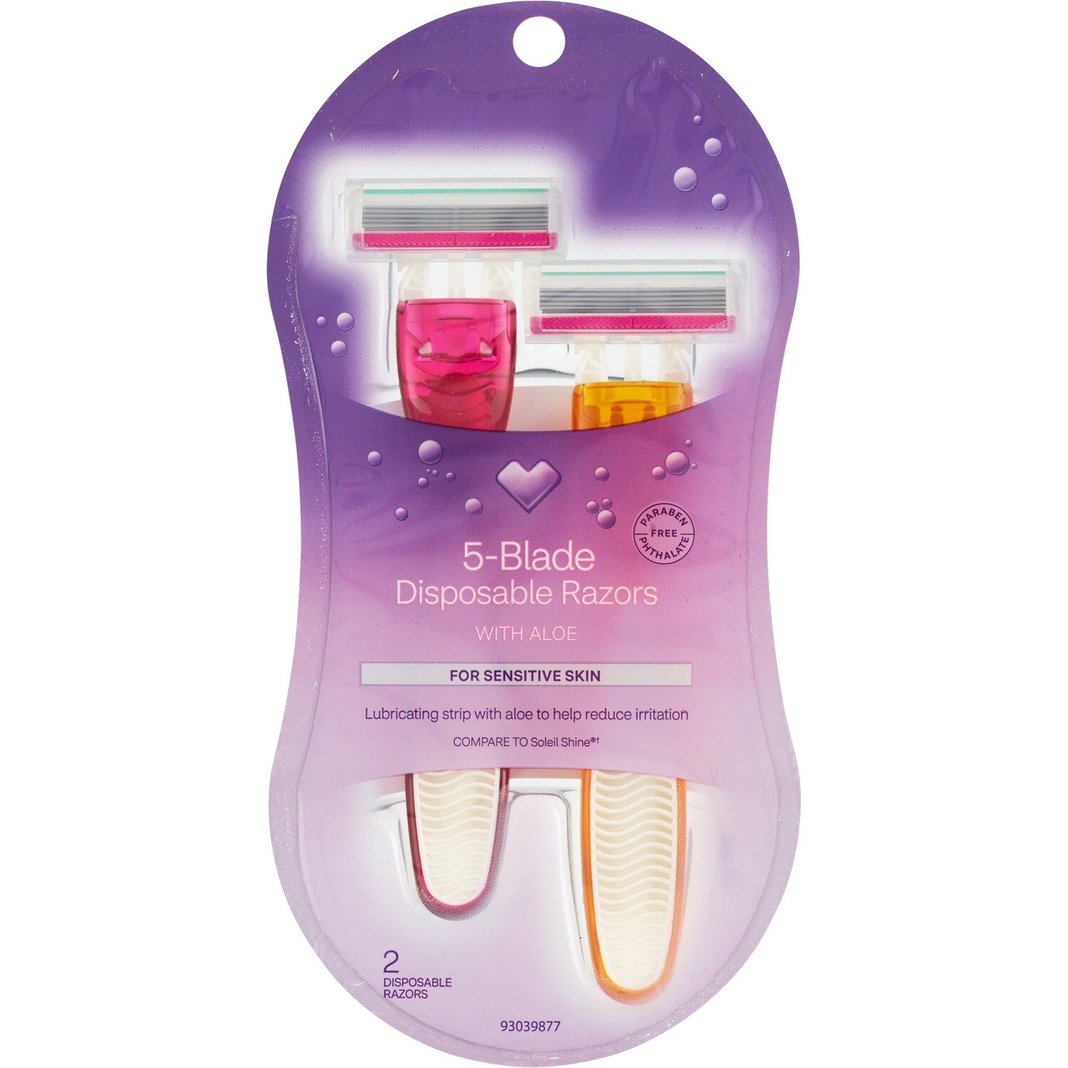 CVS Beauty Women's 5 Blade Disposable Razors for Sensitive Skin, 2 CT