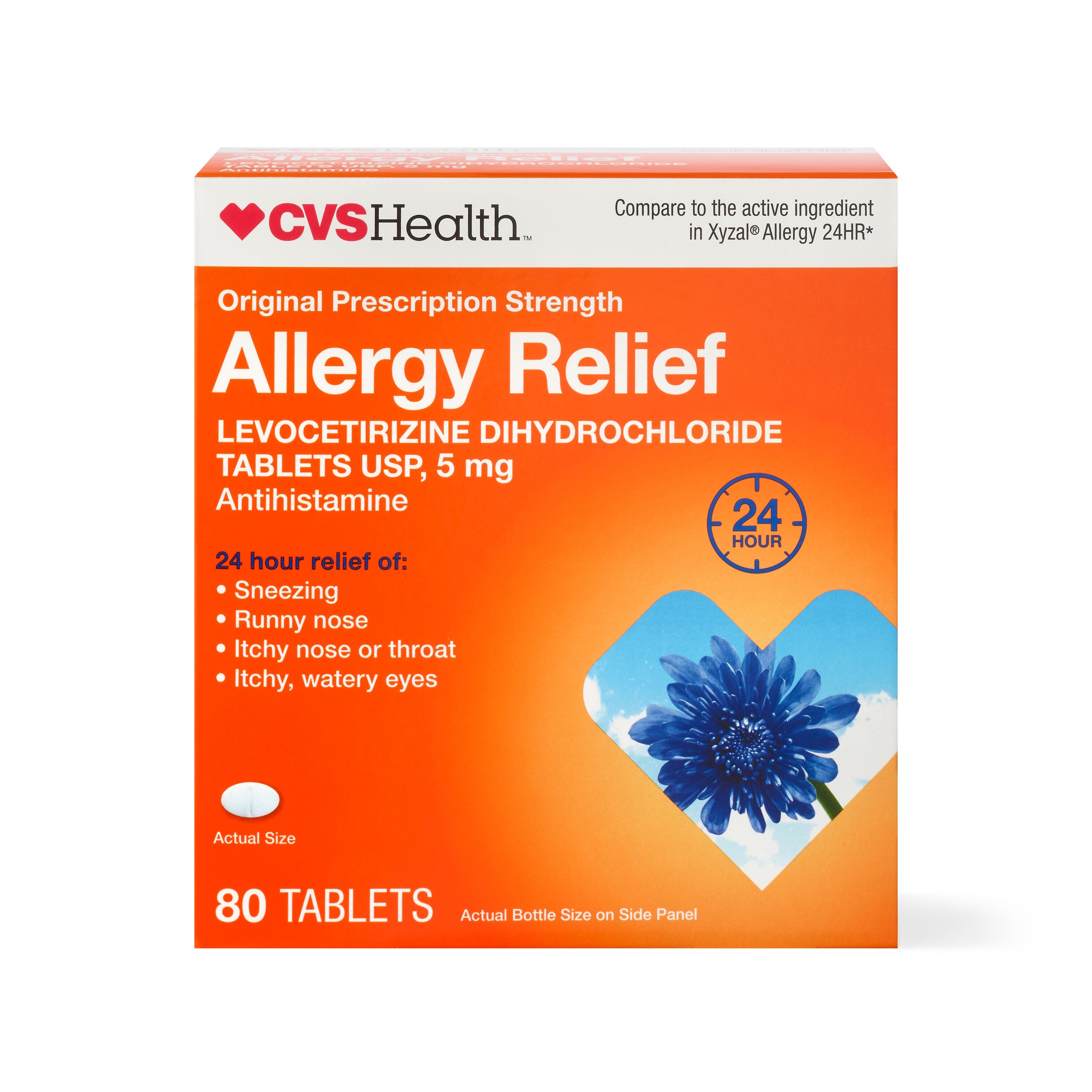 CVS Health 24HR Allergy Relief Levocetirizine Dihydrochloride Tablets