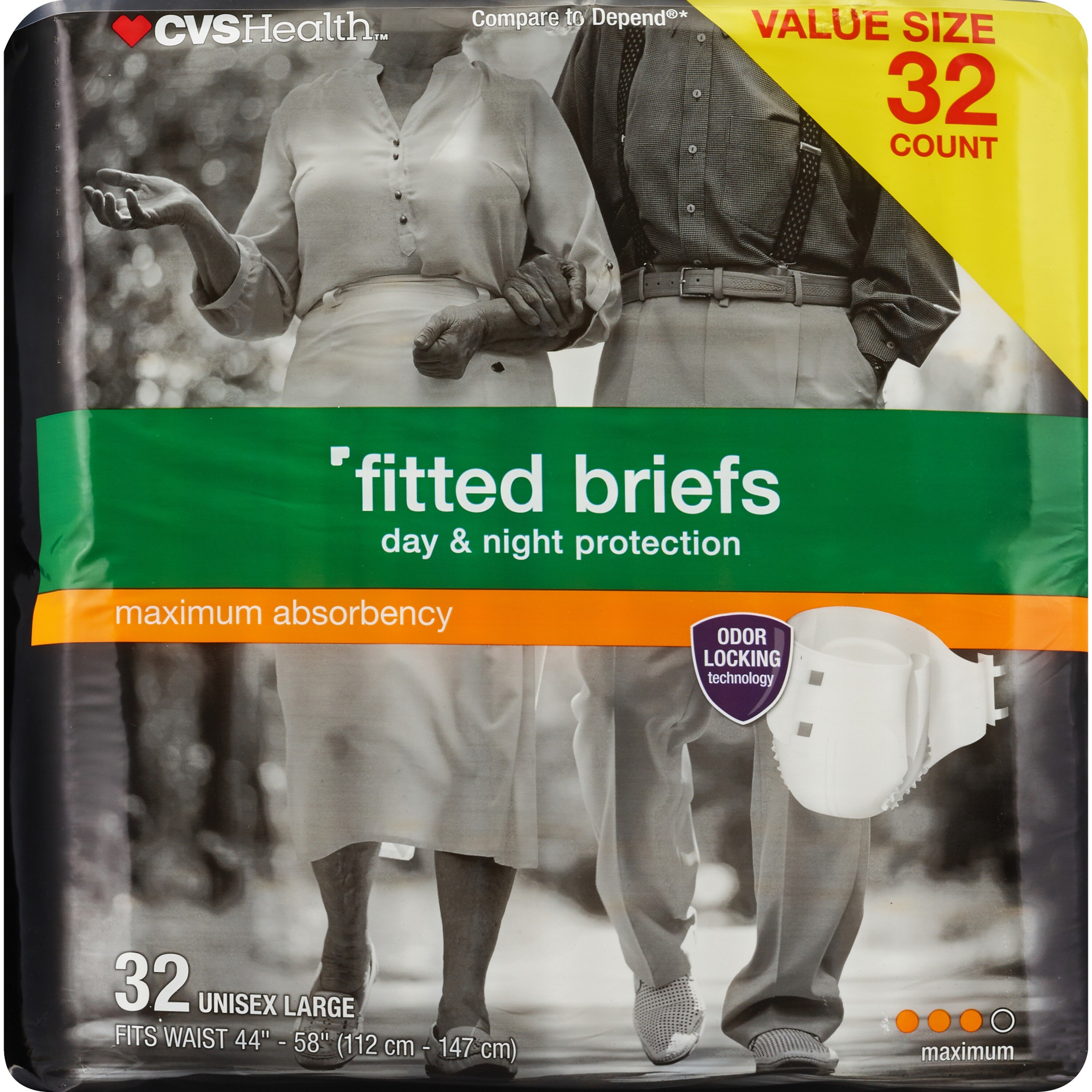 CVS Health Fitted Briefs Maximum Absorbency