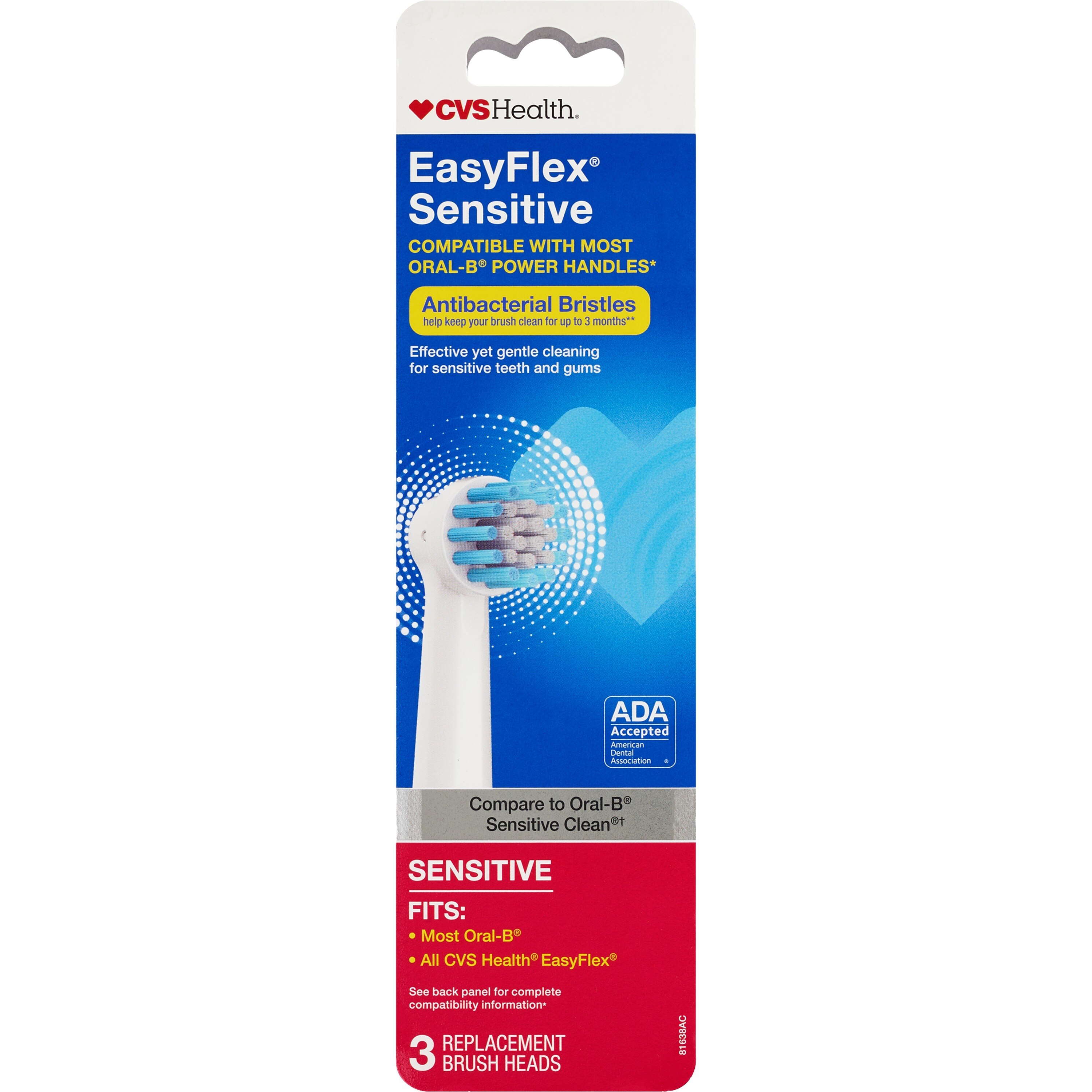 CVS Health EasyFlex Sensitive Replacement Brush Heads