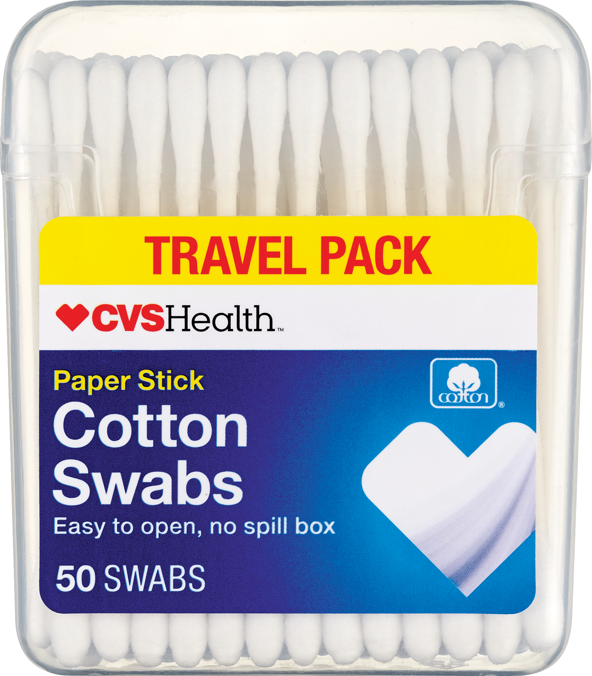 CVS Health Cotton Swabs Paper Stick, 50 CT