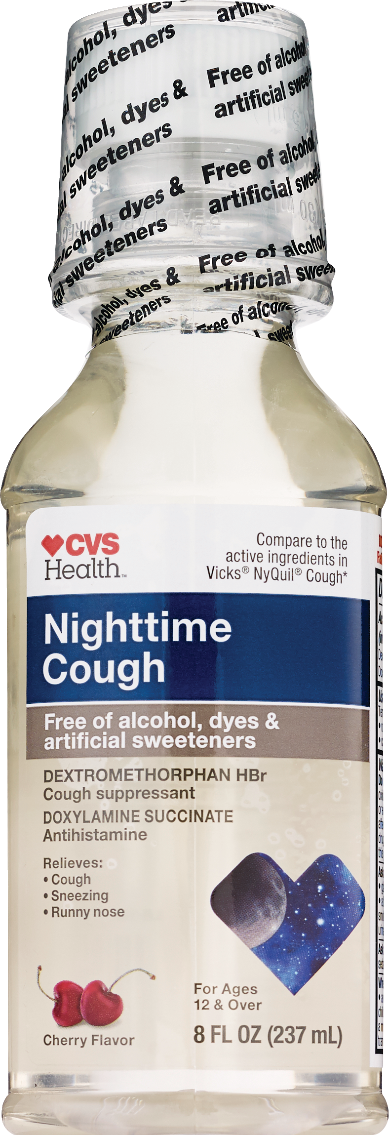 CVS Health Nighttime Cough Syrup, Cherry, 8 OZ