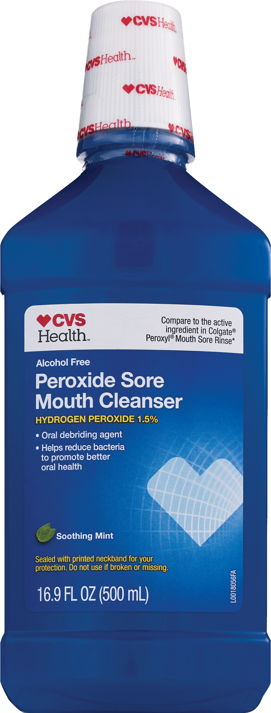 CVS Health Peroxide Sore Alcohol Free Mouth Cleanser, Soothing Mint