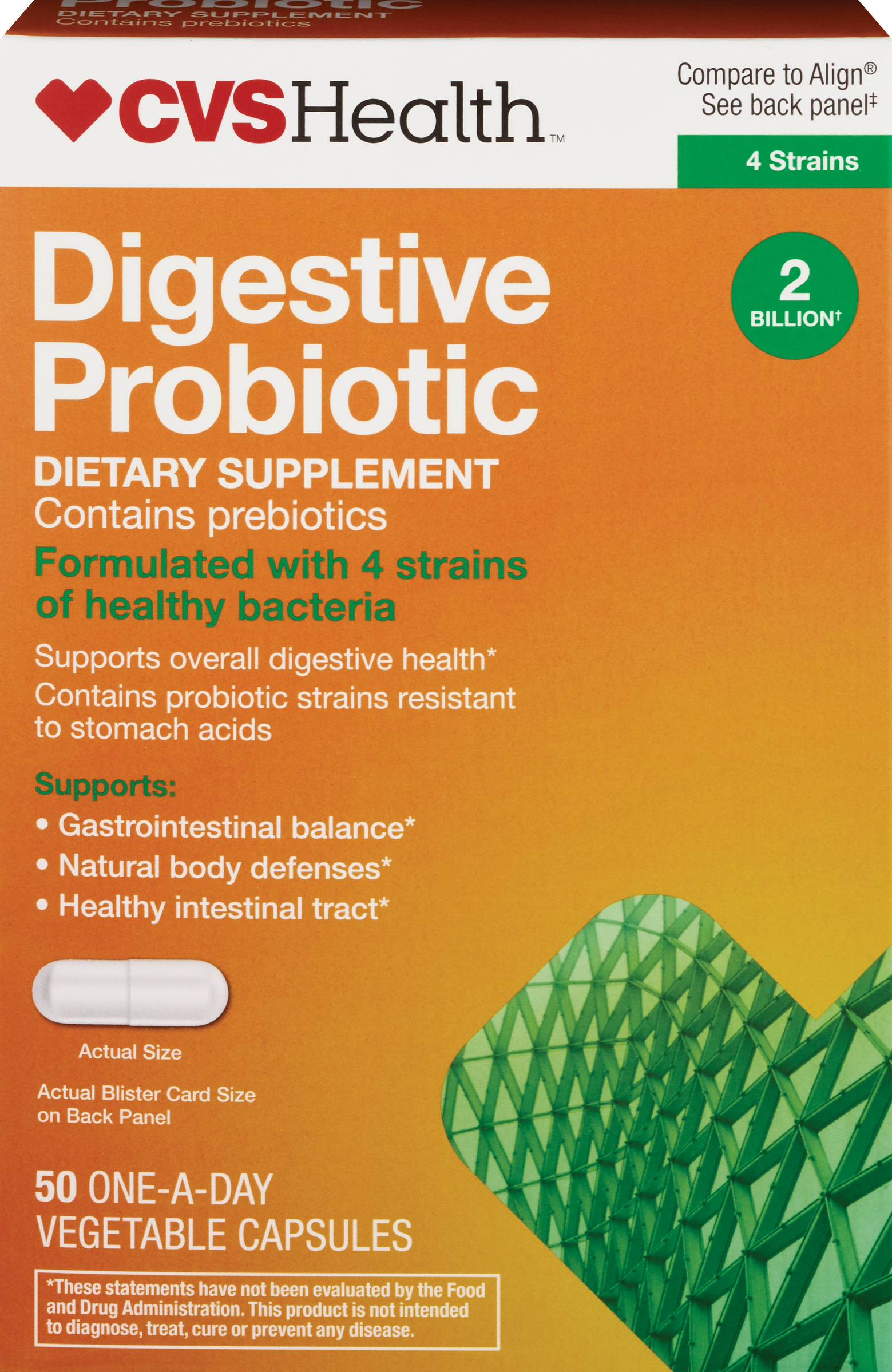 CVS Digestive Probiotic Capsules, 50 CT