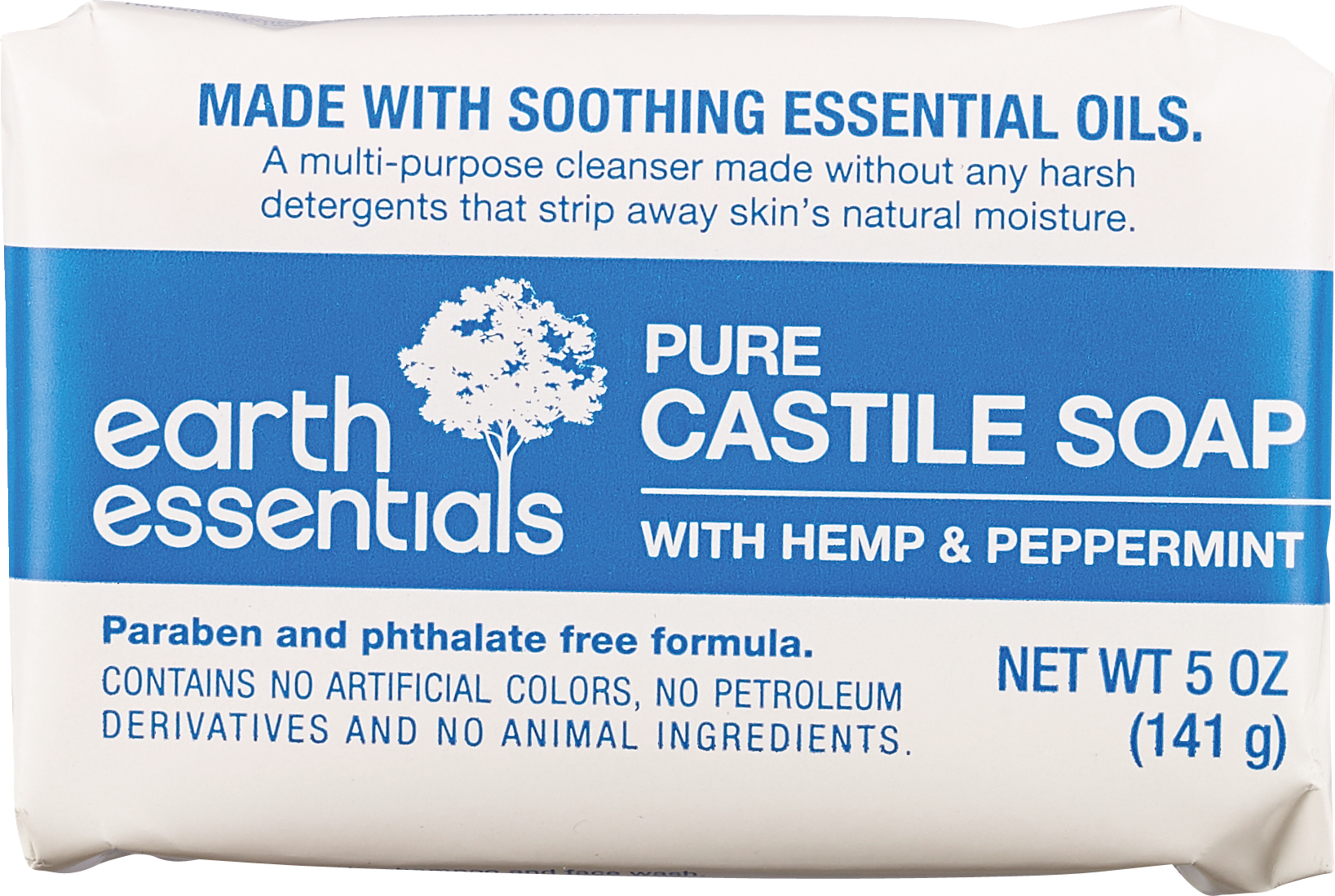 Earth Essentials Pure Castile Soap, Hemp & Peppermint, 5 OZ