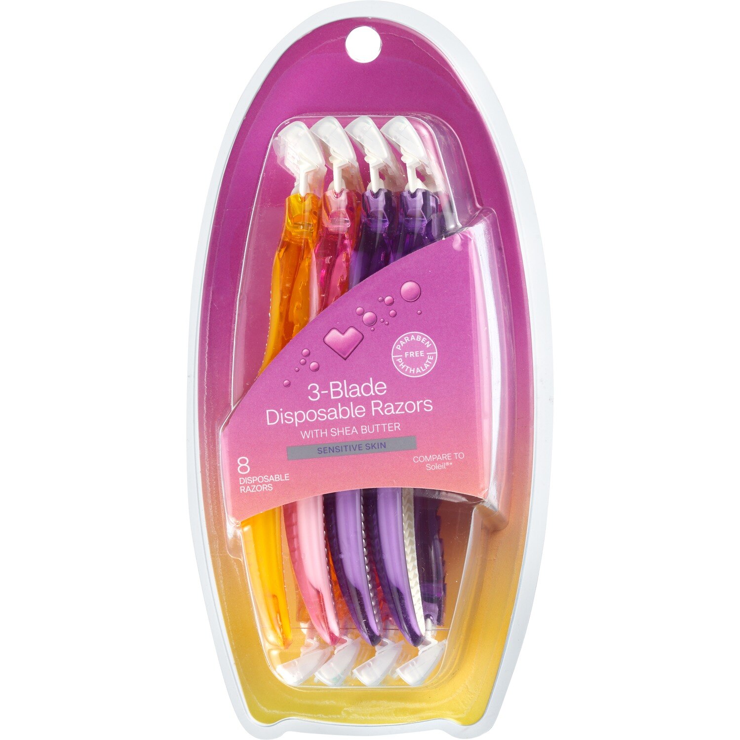 CVS Beauty Women's 3 Blade Disposable Razors with Shea Butter, 8 CT