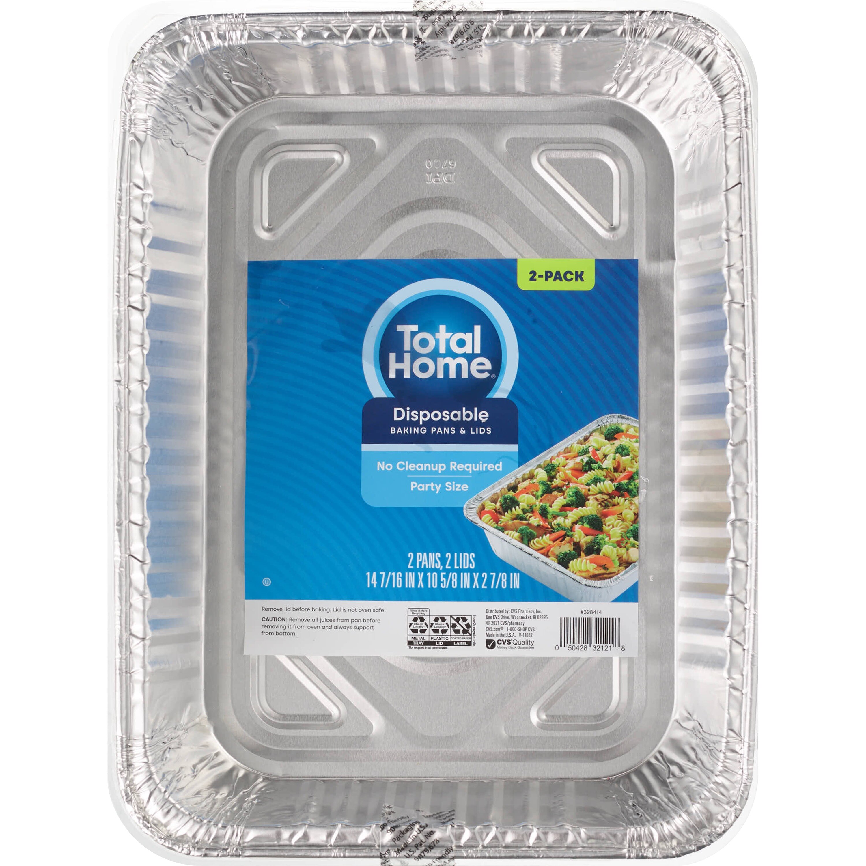 Total Home Disposable Baking Pans & Lids, 2 ct