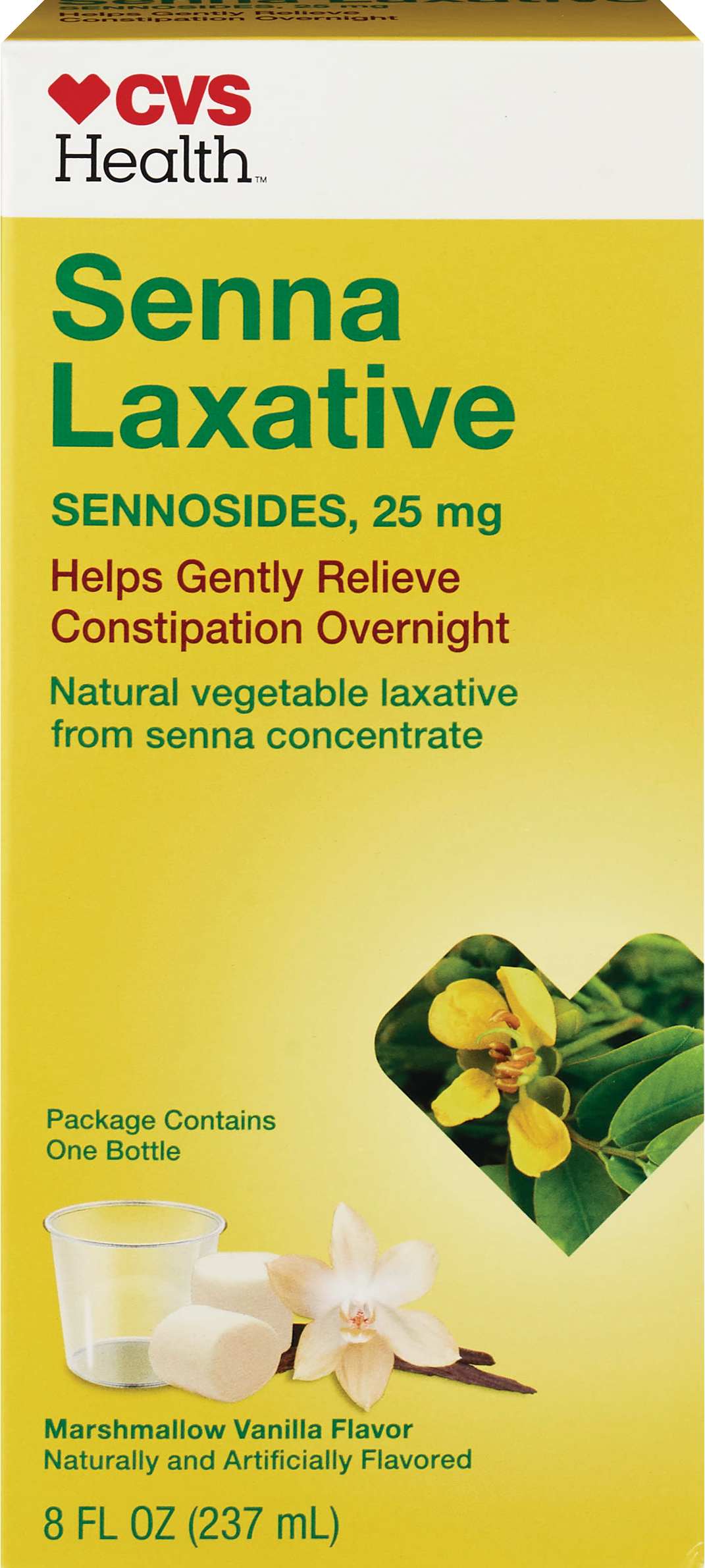 CVS Health Senna Laxative, Marshmellow Vanilla, 8 OZ