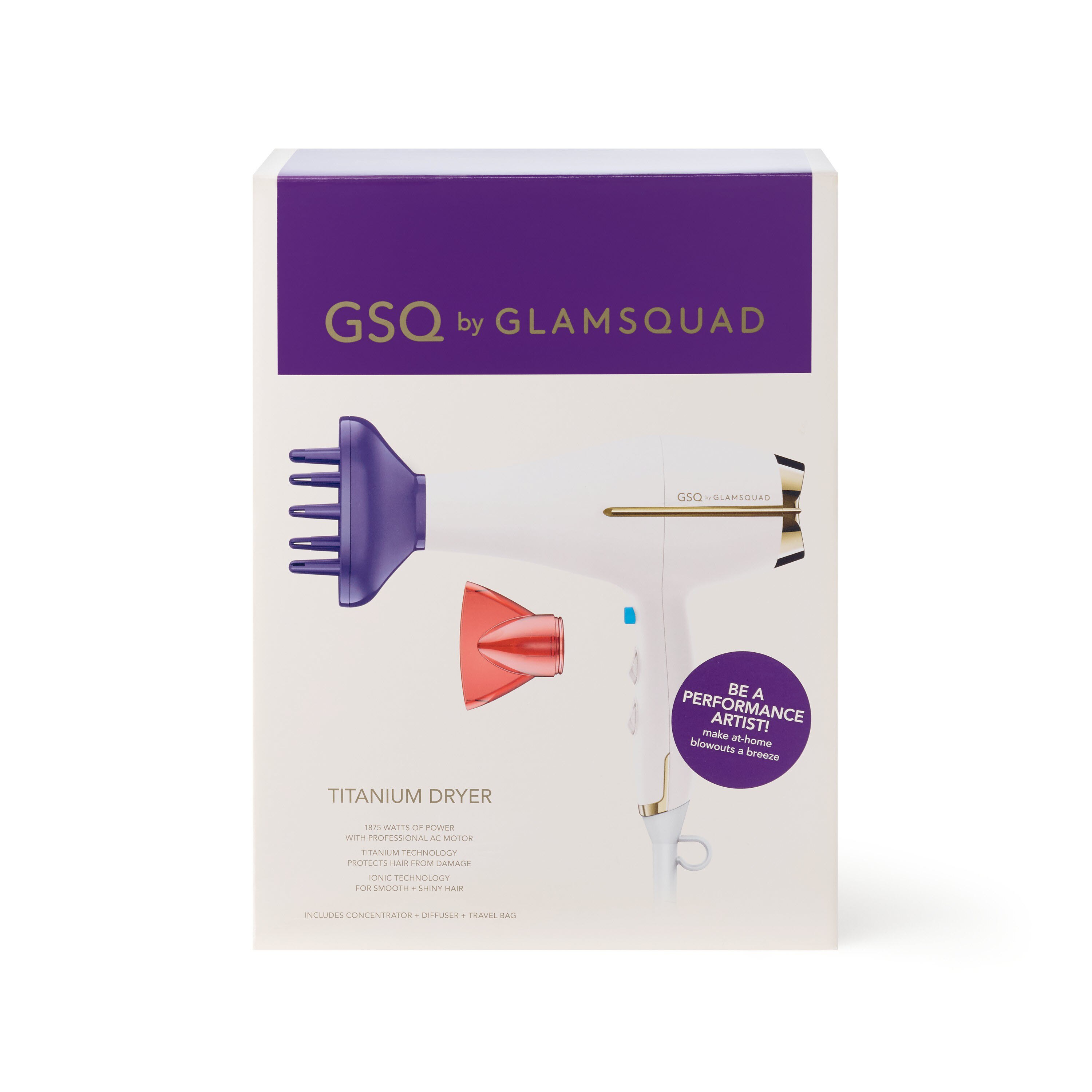 GSQ by GLAMSQUAD Titanium Hair Dryer, White