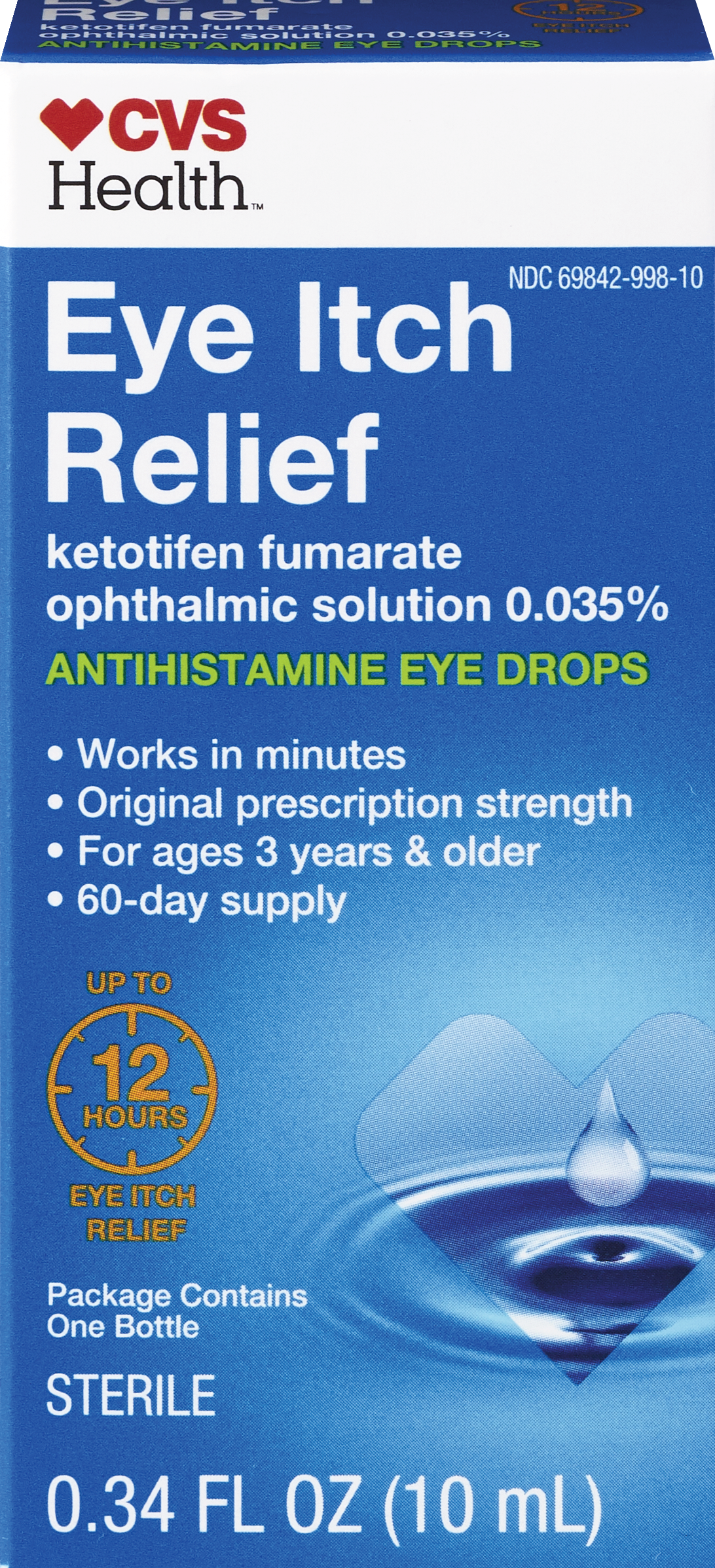 CVS Health Eye Itch Relief Antihistamine Eye Drops, 0.34 OZ