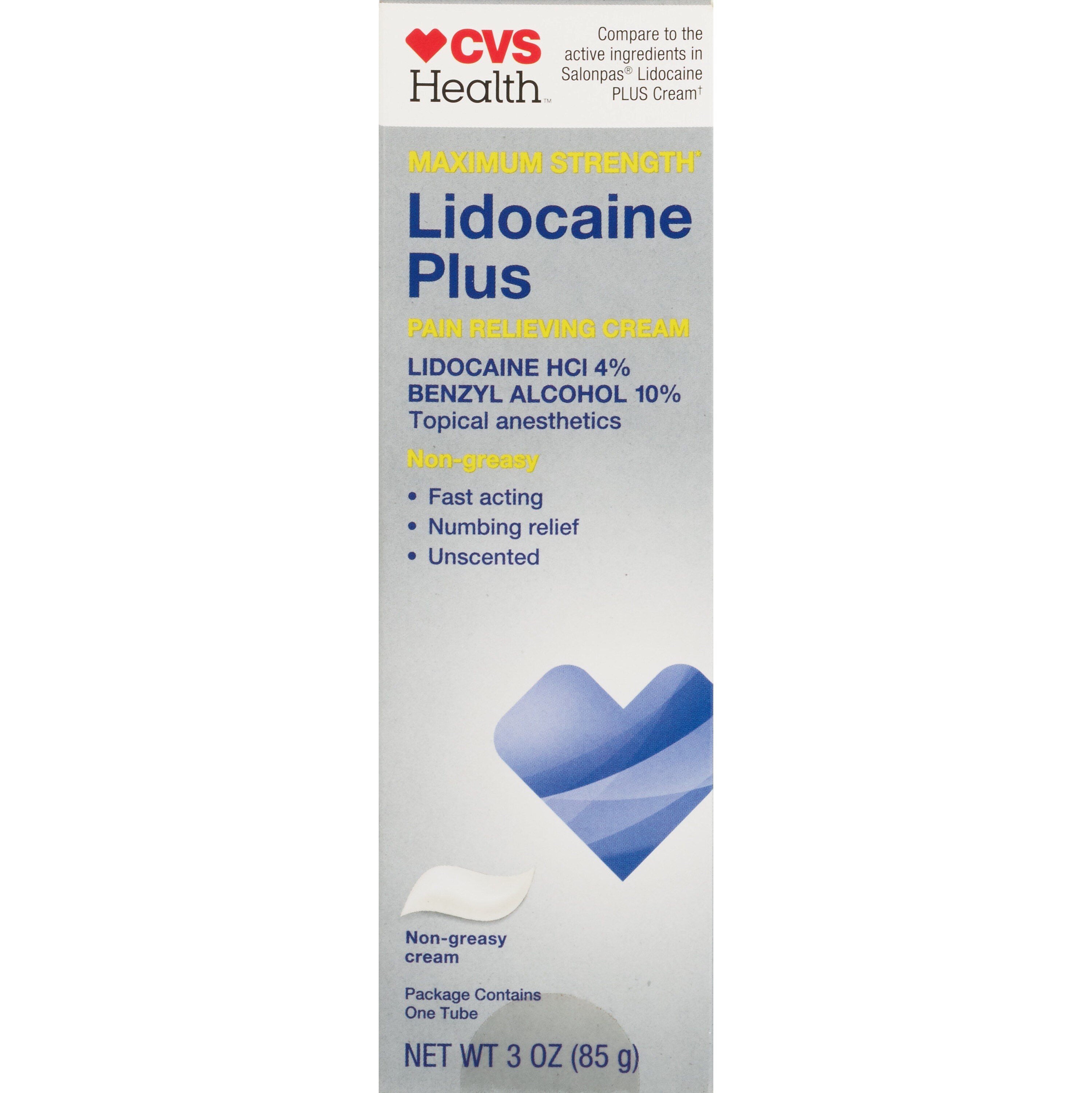 CVS Health Maximum Strength Lidocaine Plus Pain Relieving Cream, 3 OZ