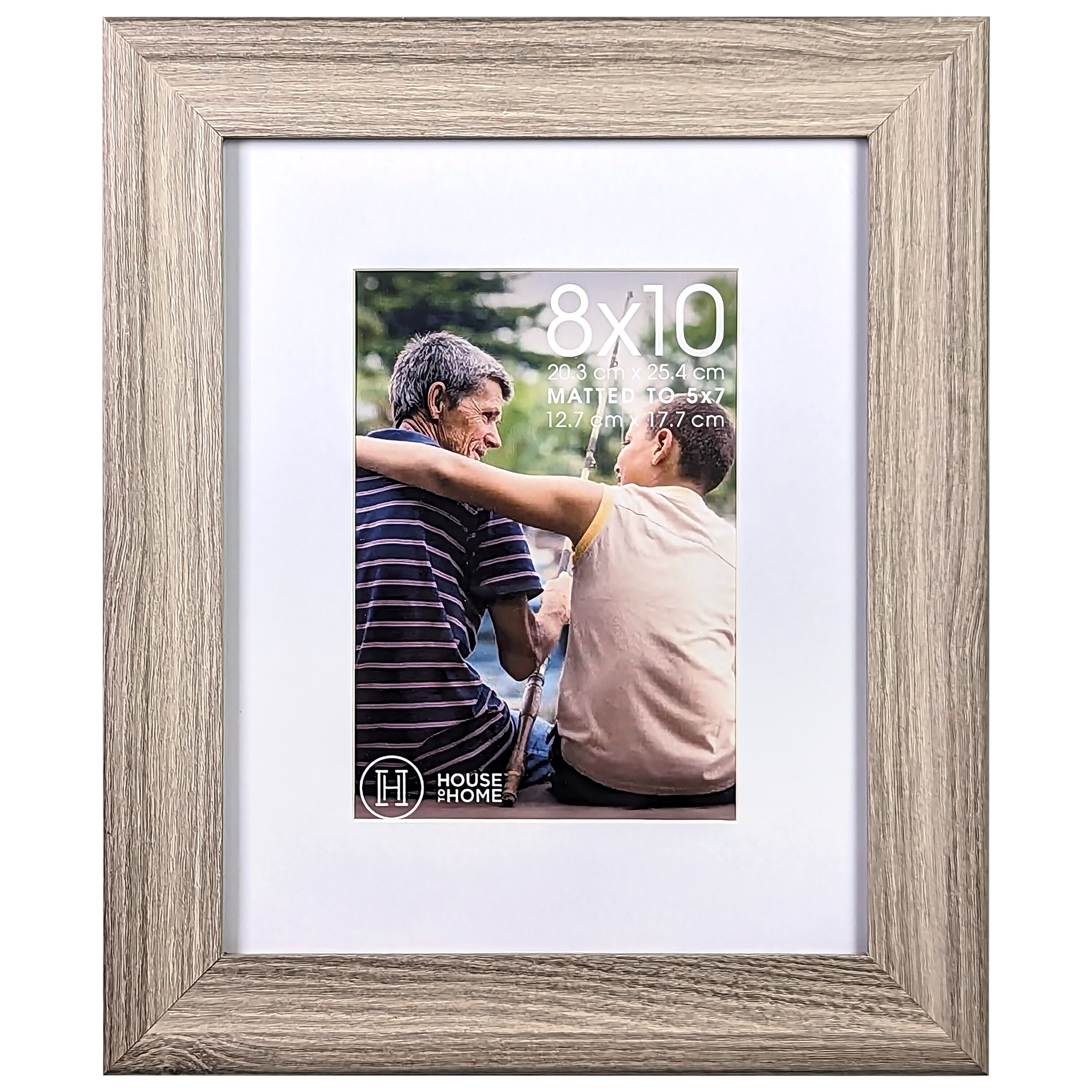 House to Home Grey Wood Tone Picture Frame, 8x10 matted to 5x7