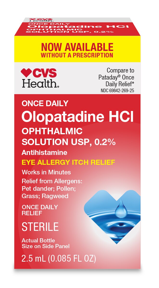 CVS Health Eye Allergy Itch Relief - Olopatadine Hydrochloride Ophthalmic Solution USP, 0.2%, 2.5 mL