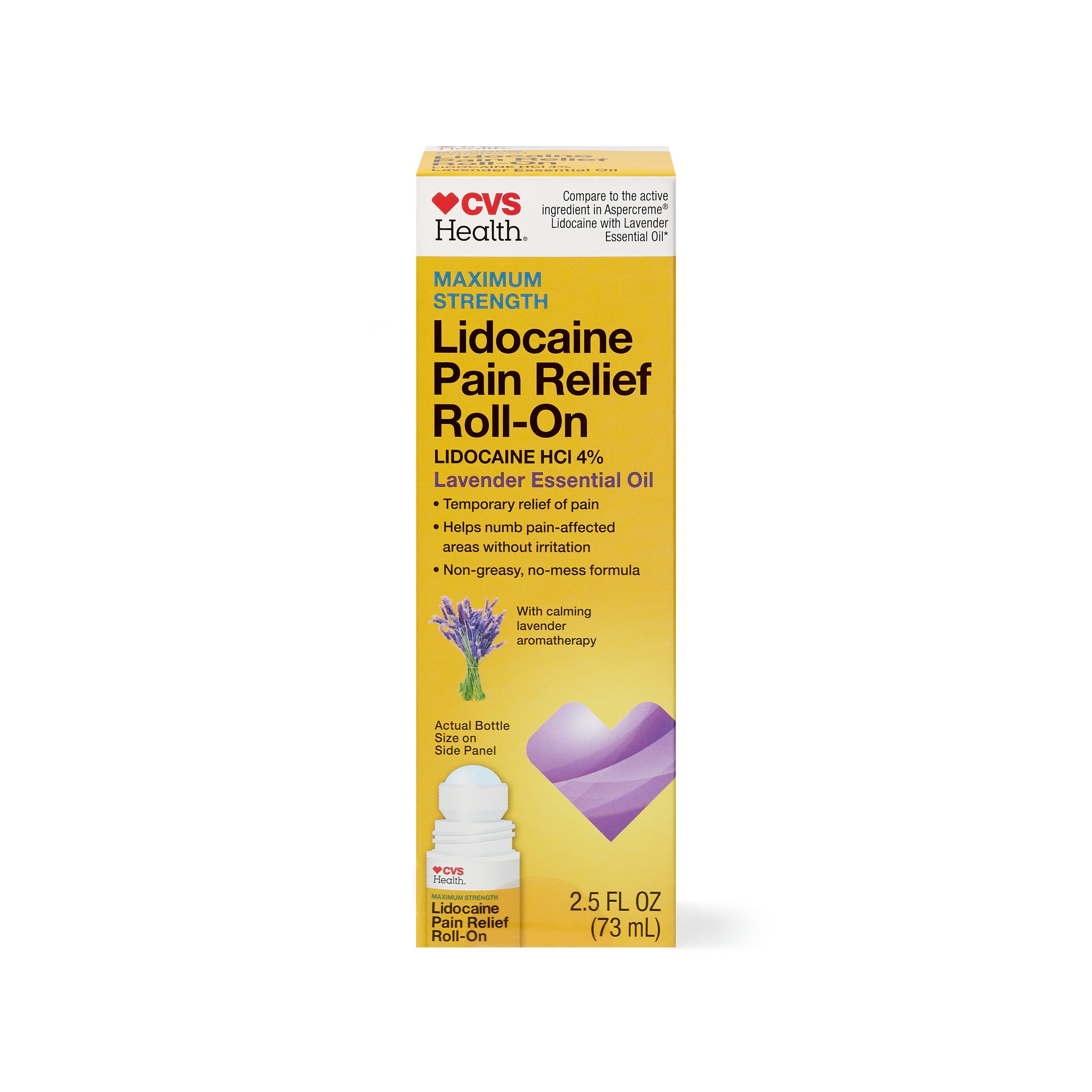 CVS Health Maximum Strength Lidocaine Pain Relief Roll-On, 2.5 OZ