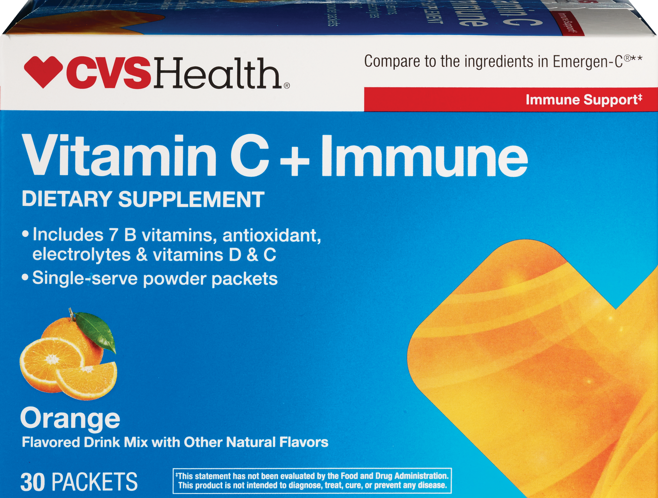 CVS Health Vitamin C + Immune Dietary Supplement, Orange, 30 CT