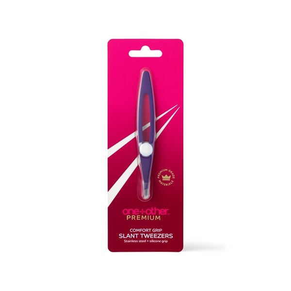 one+other Premium Comfort Grip Slant Tweezers