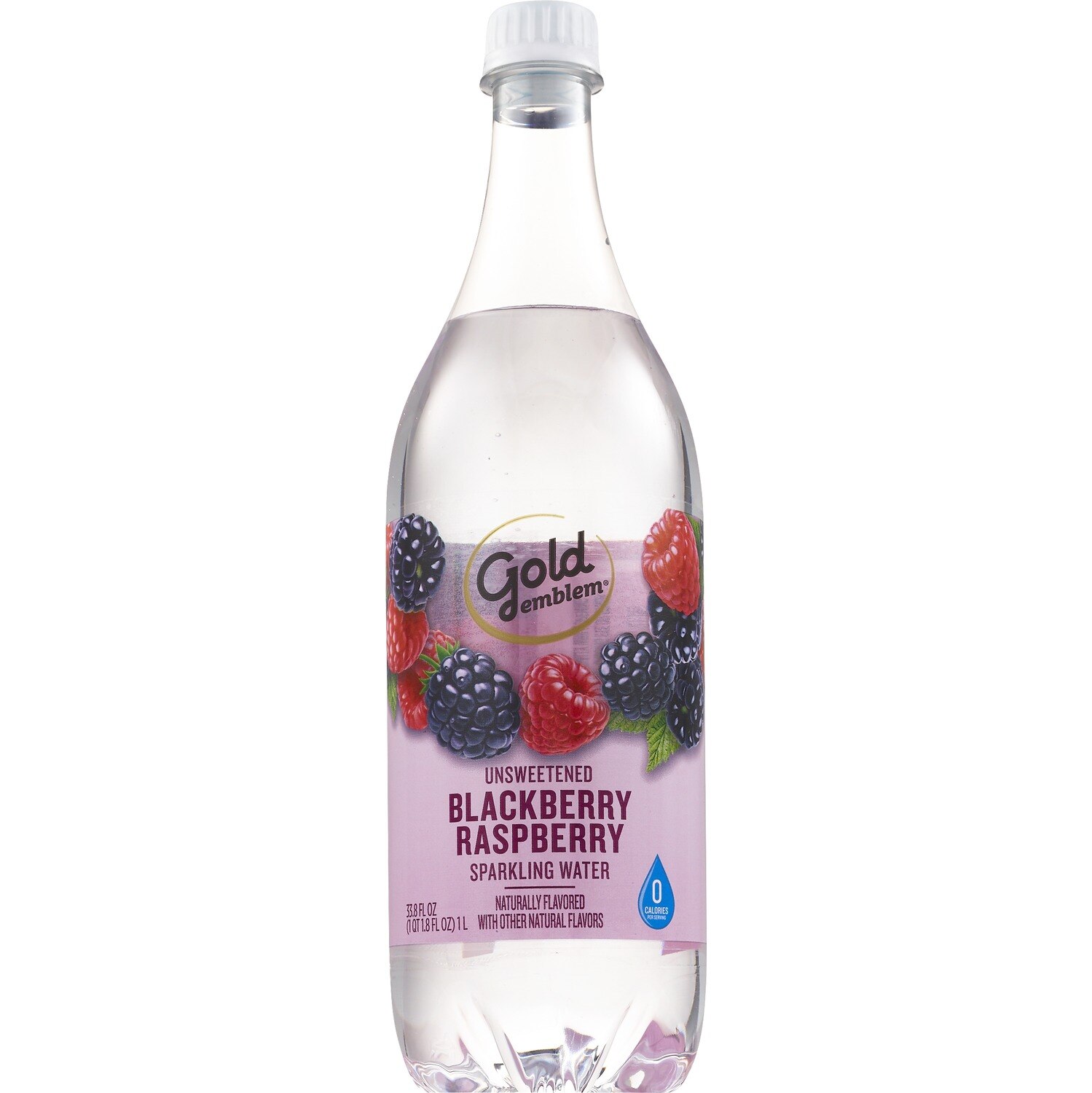 Gold Emblem Unsweetened Sparkling Water, Blackberry Raspberry, 33.8 oz