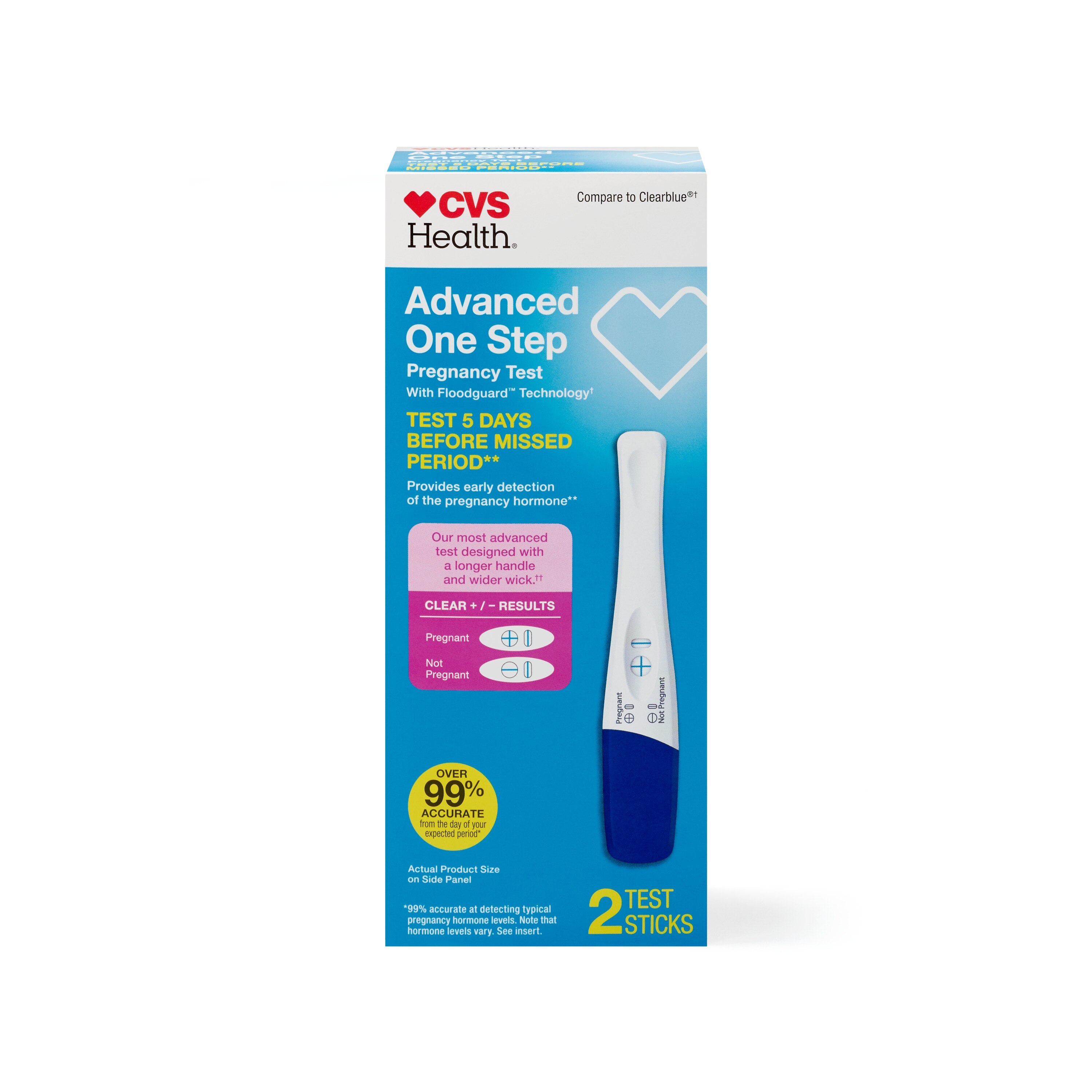 CVS Health Advanced One Step Pregnancy Test, 2 CT