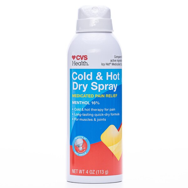 CVS Health Cold & Hot Pain Relief Menthol 16% Dry Spray, 4 OZ