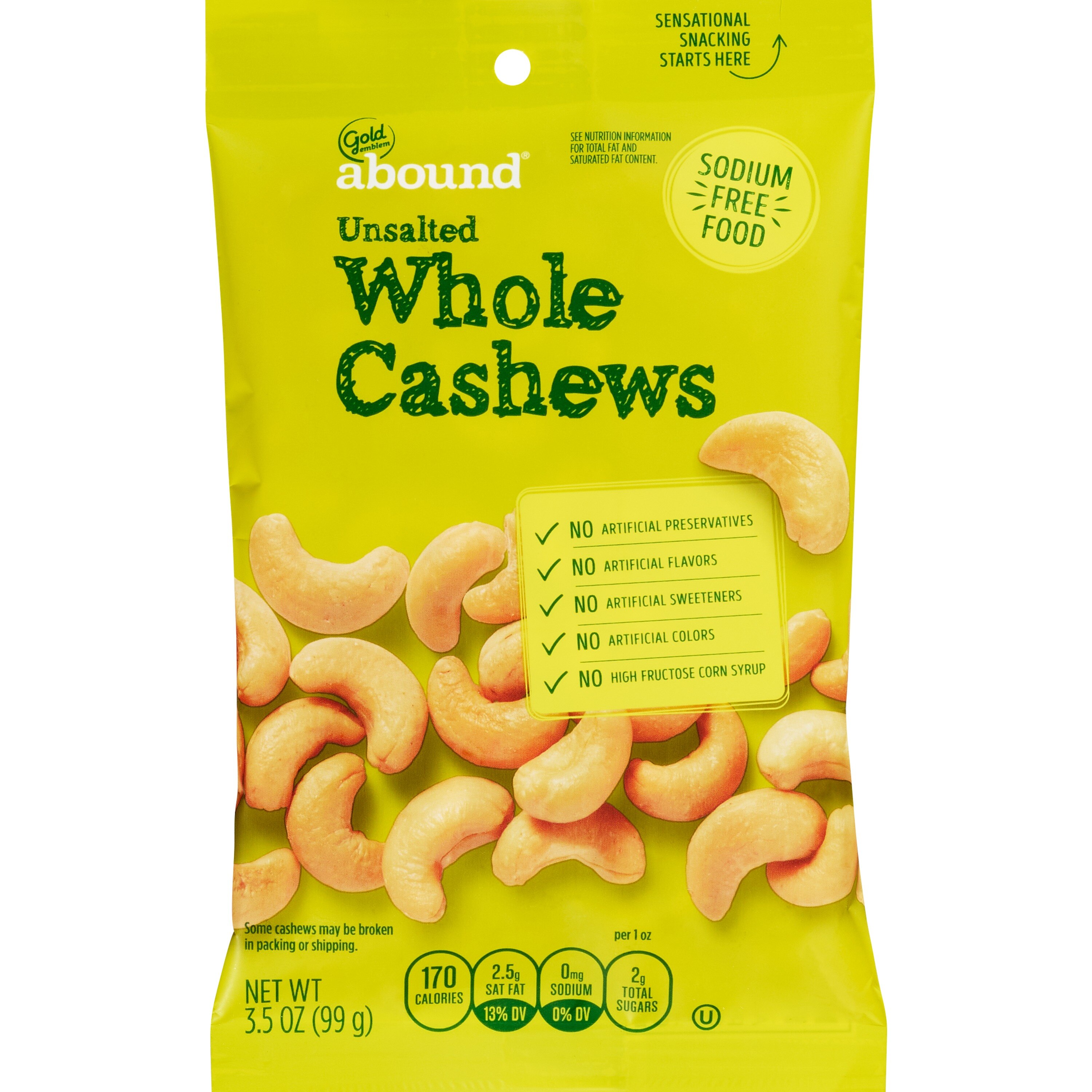 Well Market™ Unsalted Fancy Whole Cashews , 3.5 oz