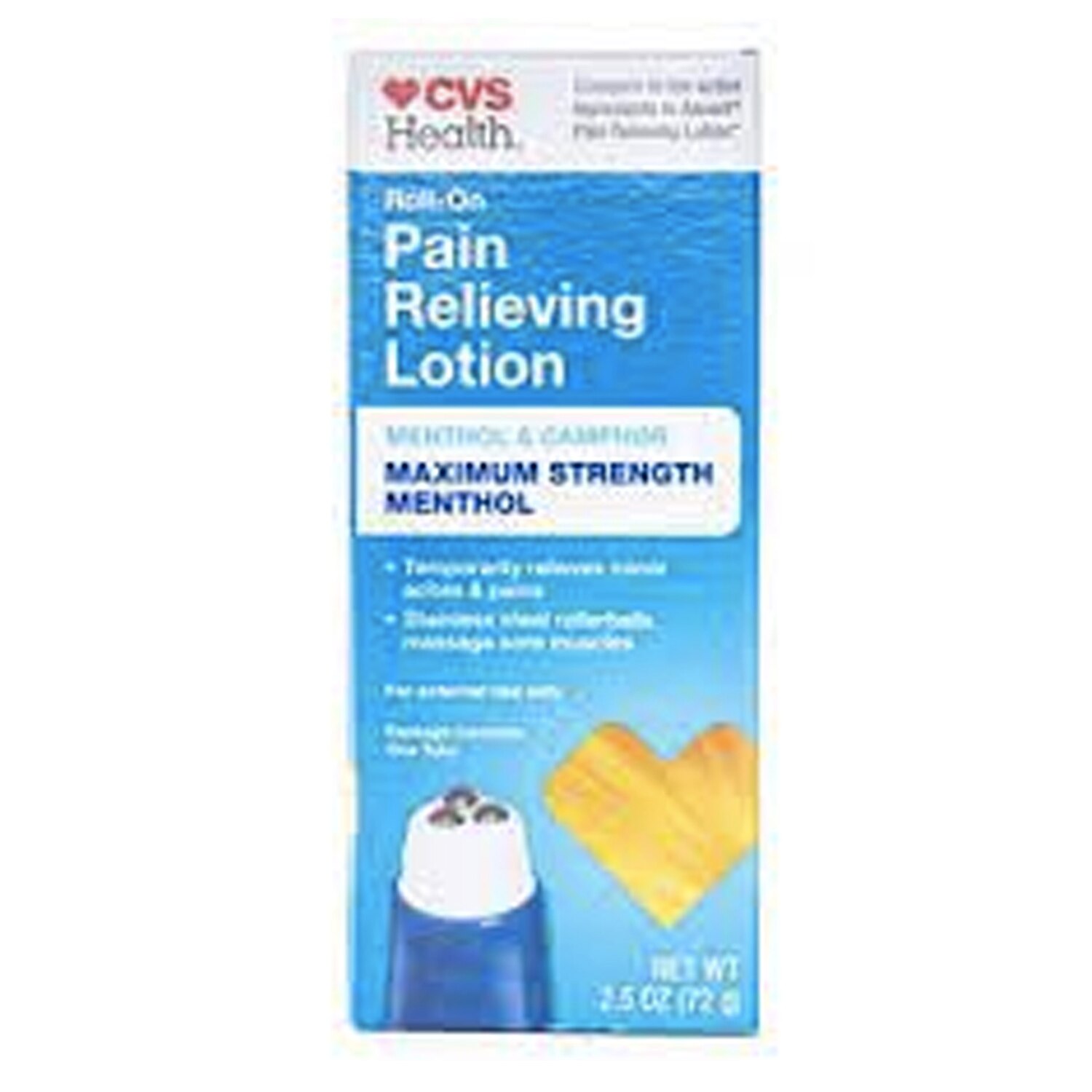 CVS Health Roll-On Pain Relieving Lotion, Menthol & Camphor, 2.5 OZ ...