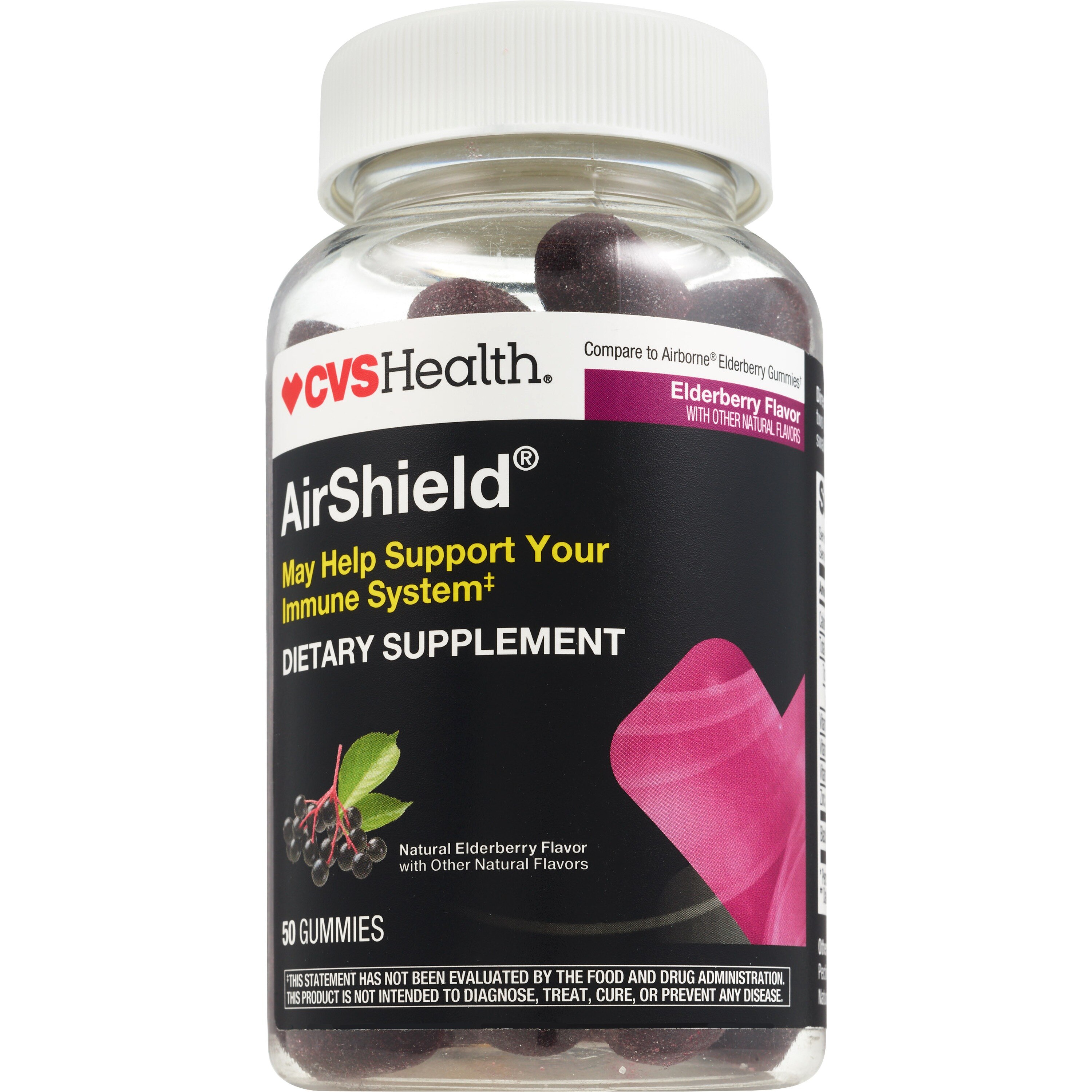 CVS Health AirShield Gummies, Elderberry, 50 CT