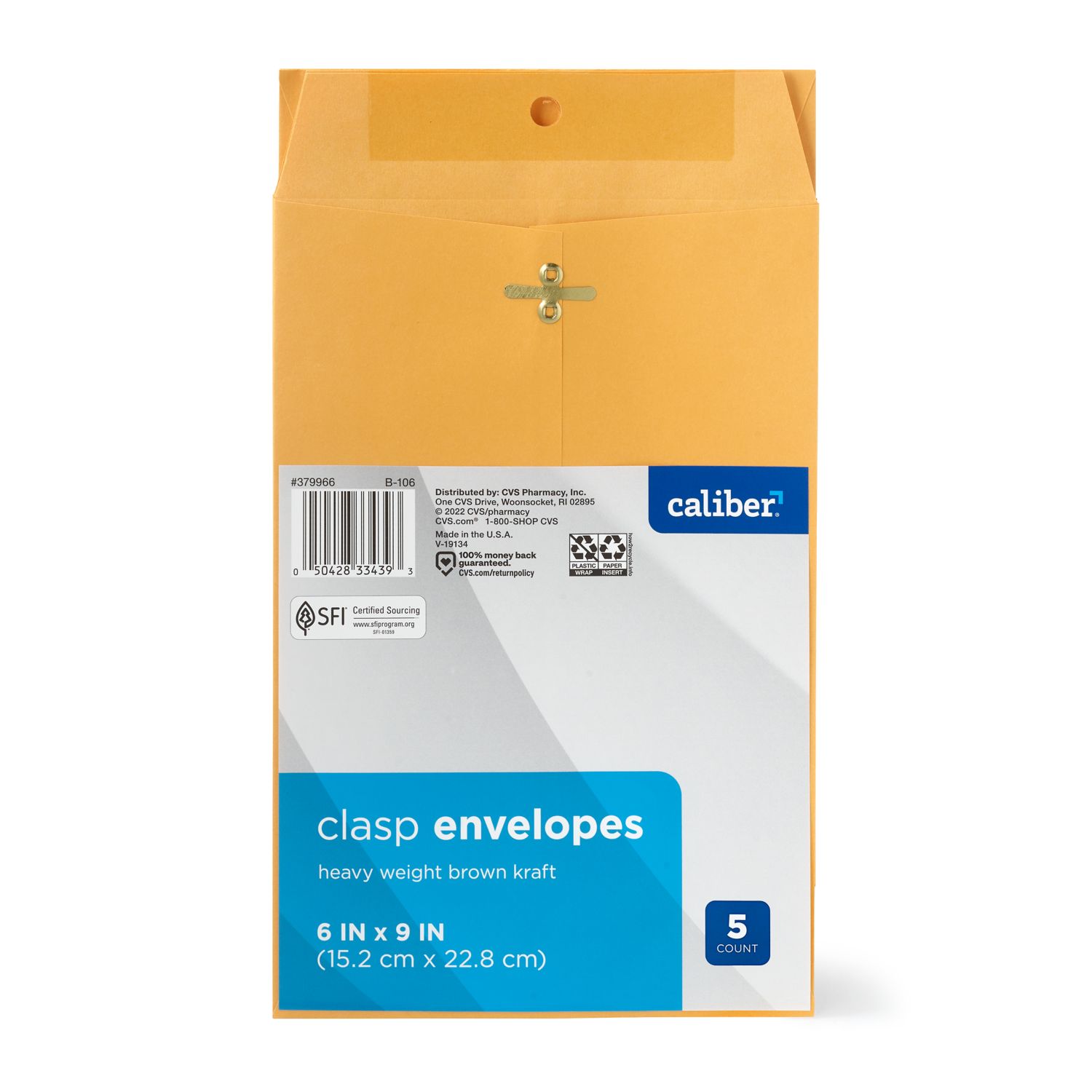 Caliber Clasp Envelopes 6 in x 9 in