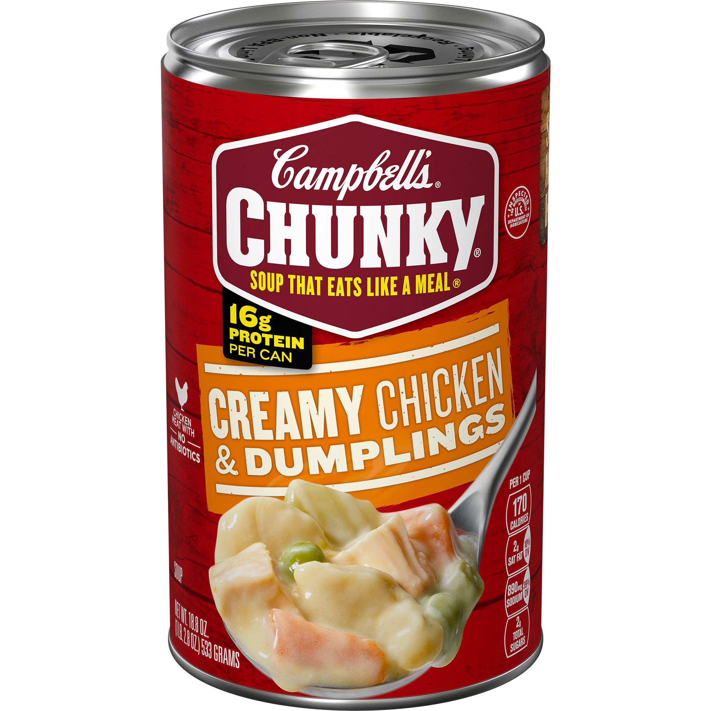 Campbell's Chunky Soup, Creamy Chicken and Dumplings Soup, Can, 18.8 oz