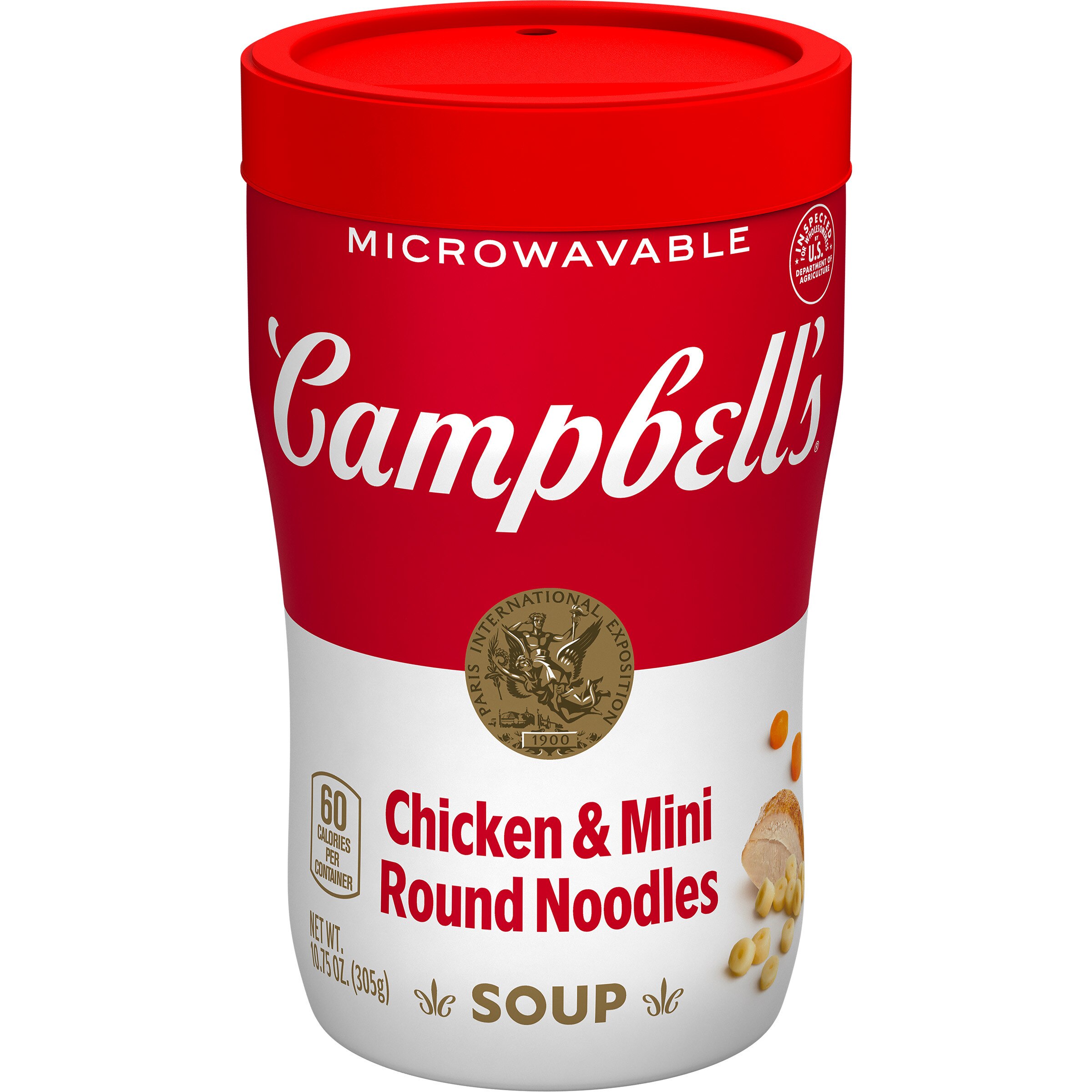 Campbell's Sipping Soup, Chicken & Mini Round Noodle Soup, 10.75 Oz Microwavable Cup