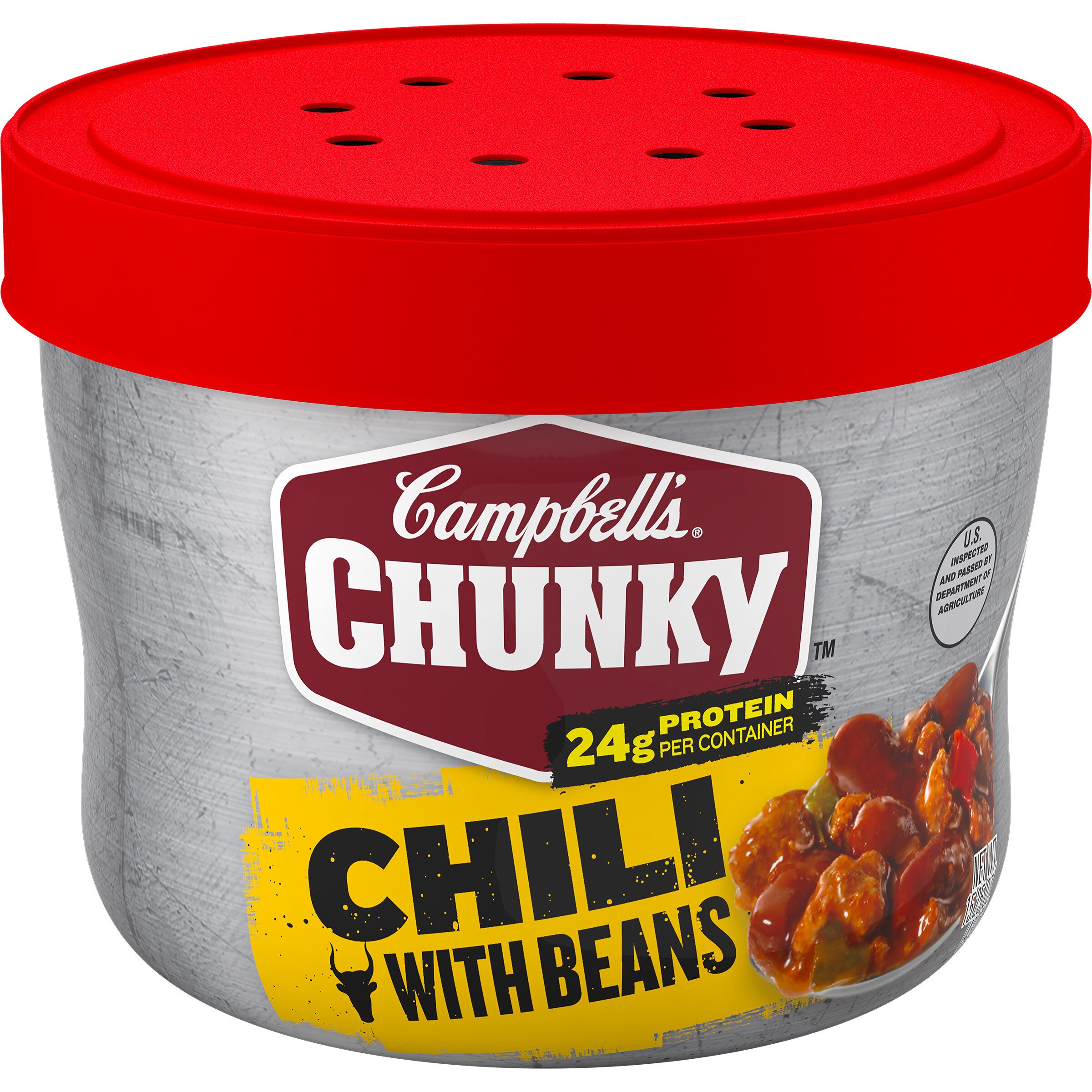 Campbell's Chunky Chili with Beans, Microwavable Bowl, 15.25 oz