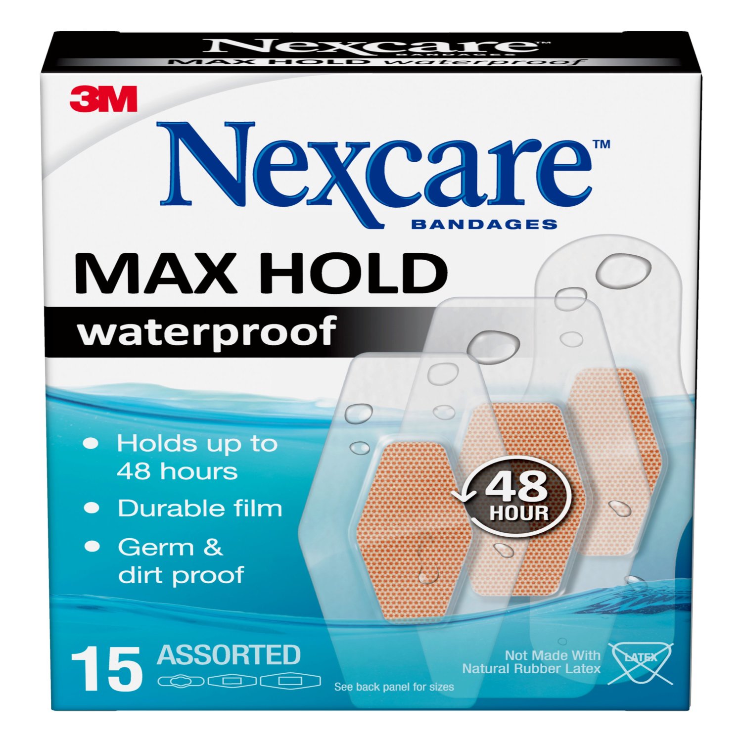 Nexcare Max Hold Waterproof Bandages